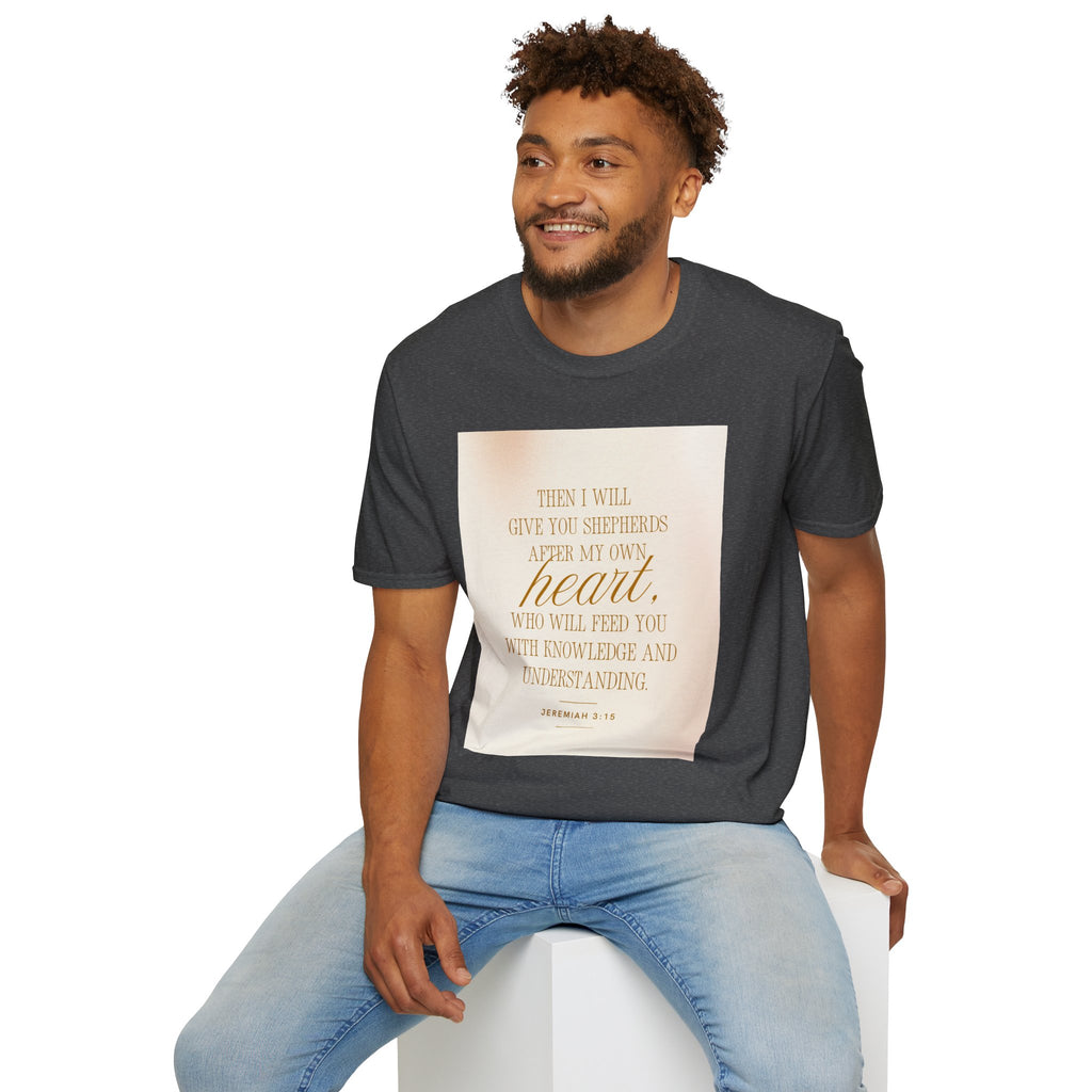 Christian Scripture T‑Shirt — “Then I Will Give You Shepherds After My Own Heart” Inspirational Tee