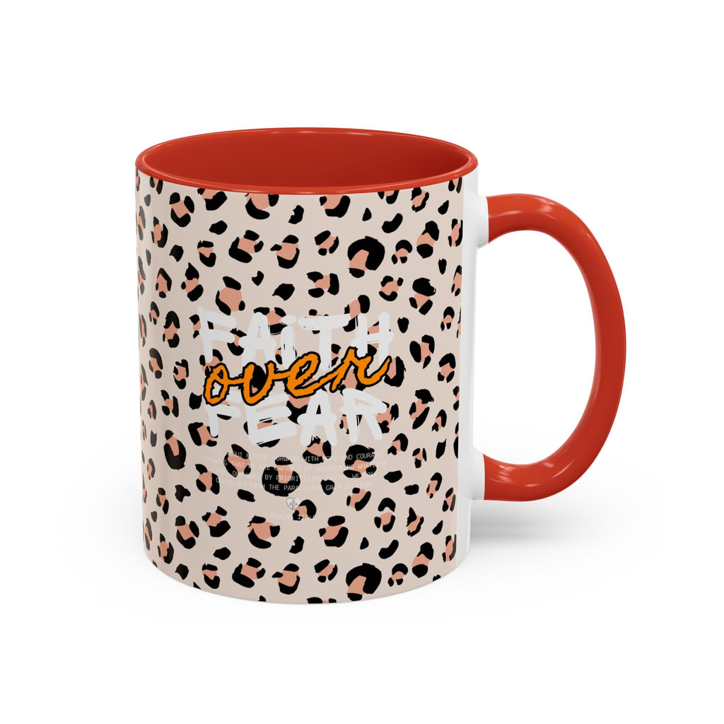 Leopard Print Accent Coffee Mug — Pink & Black Animal Pattern (11/15 oz)