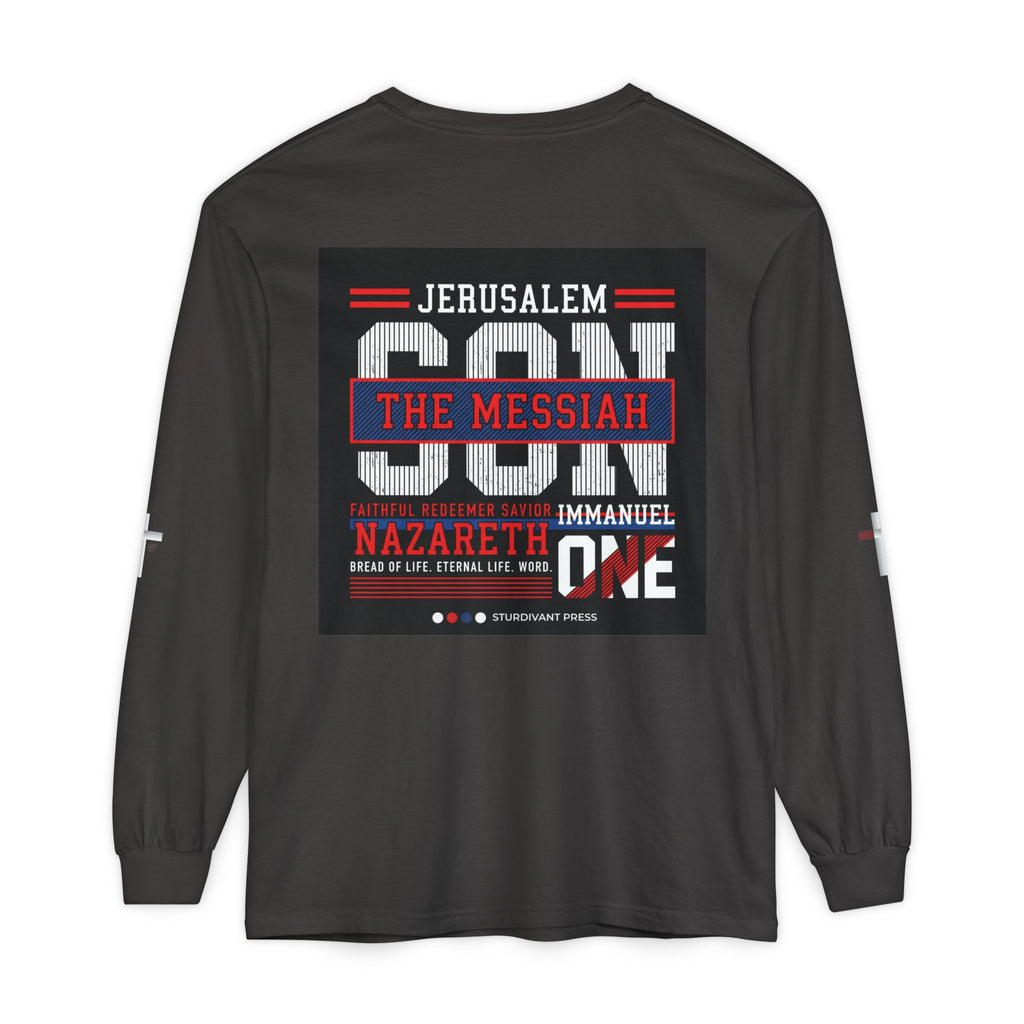 Christian Long Sleeve Tee — "The Messiah" Jerusalem Nazareth Design