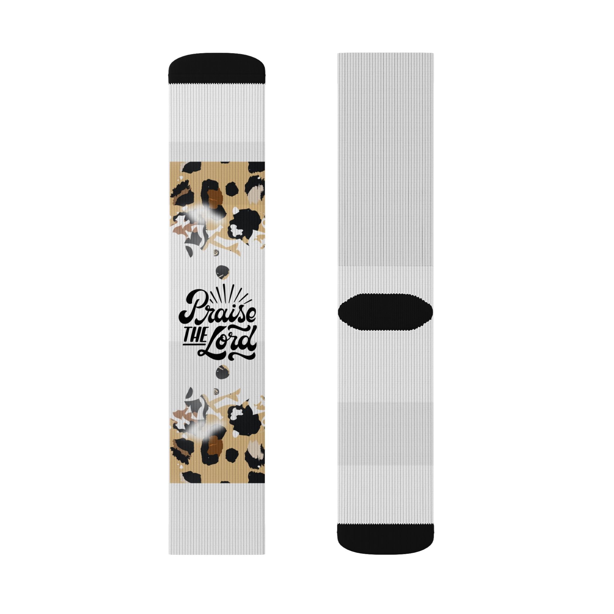 Leopard Floral 'Choose Kind' Sublimated Crew Socks