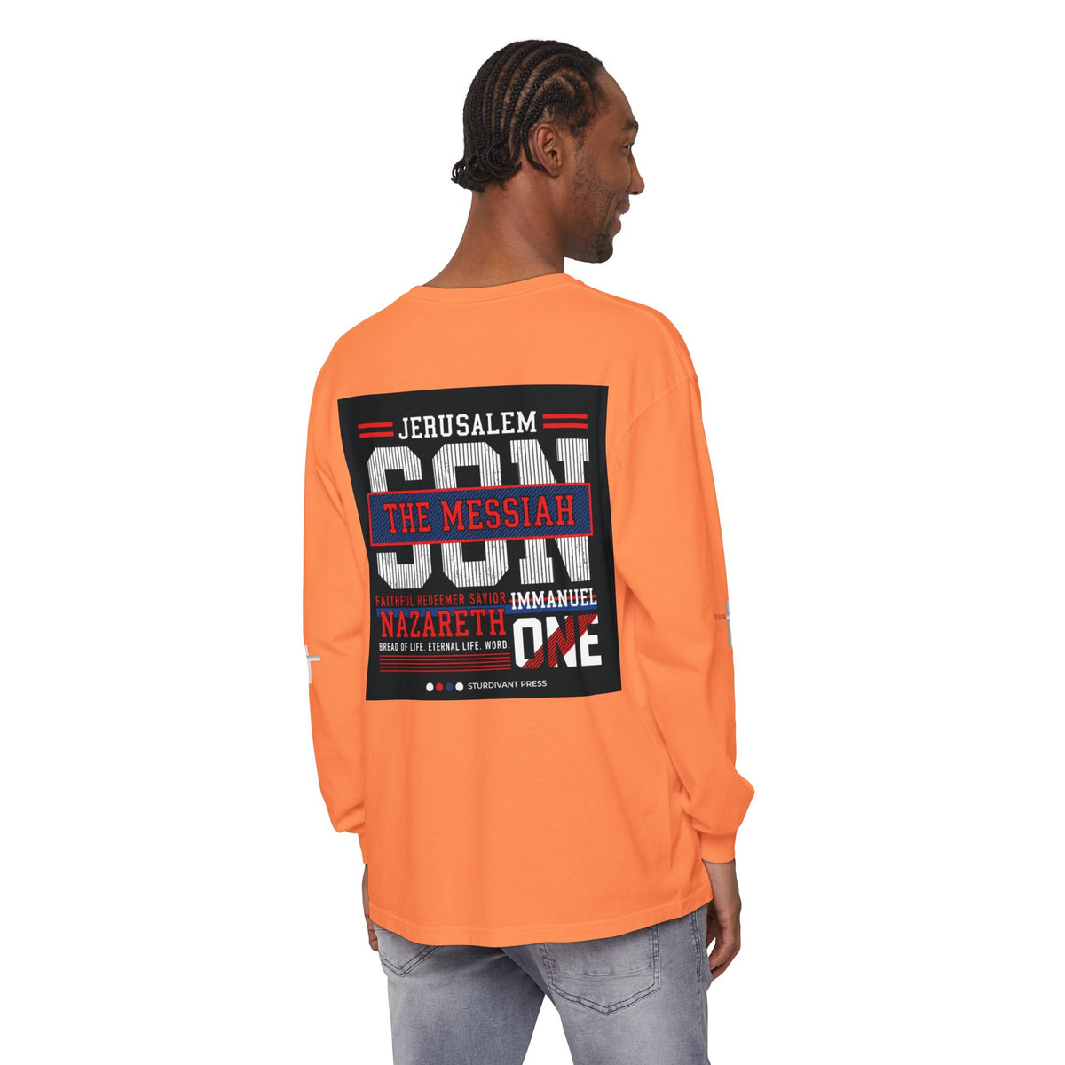 Christian Long Sleeve Tee — "The Messiah" Jerusalem Nazareth Design