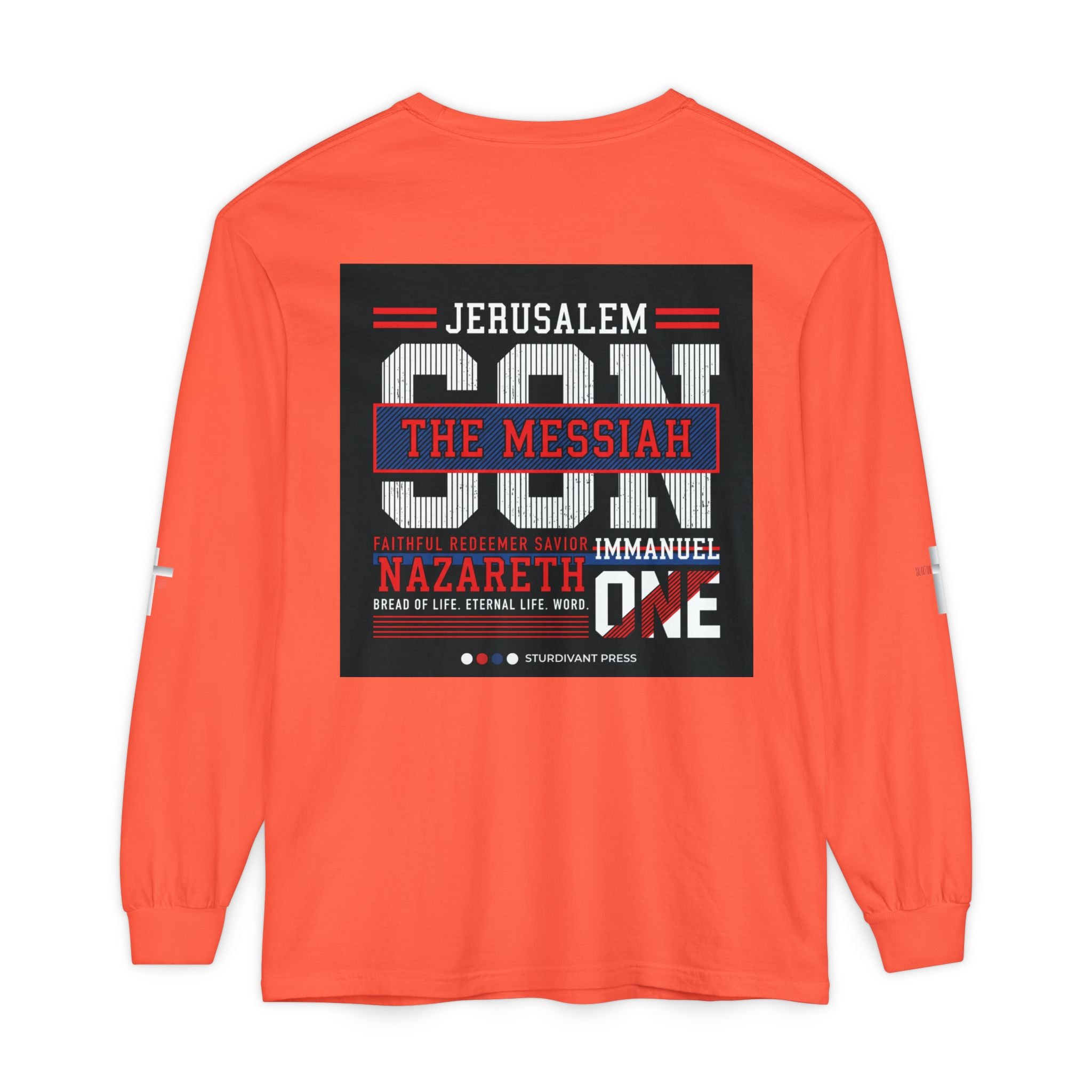 Christian Long Sleeve Tee — "The Messiah" Jerusalem Nazareth Design