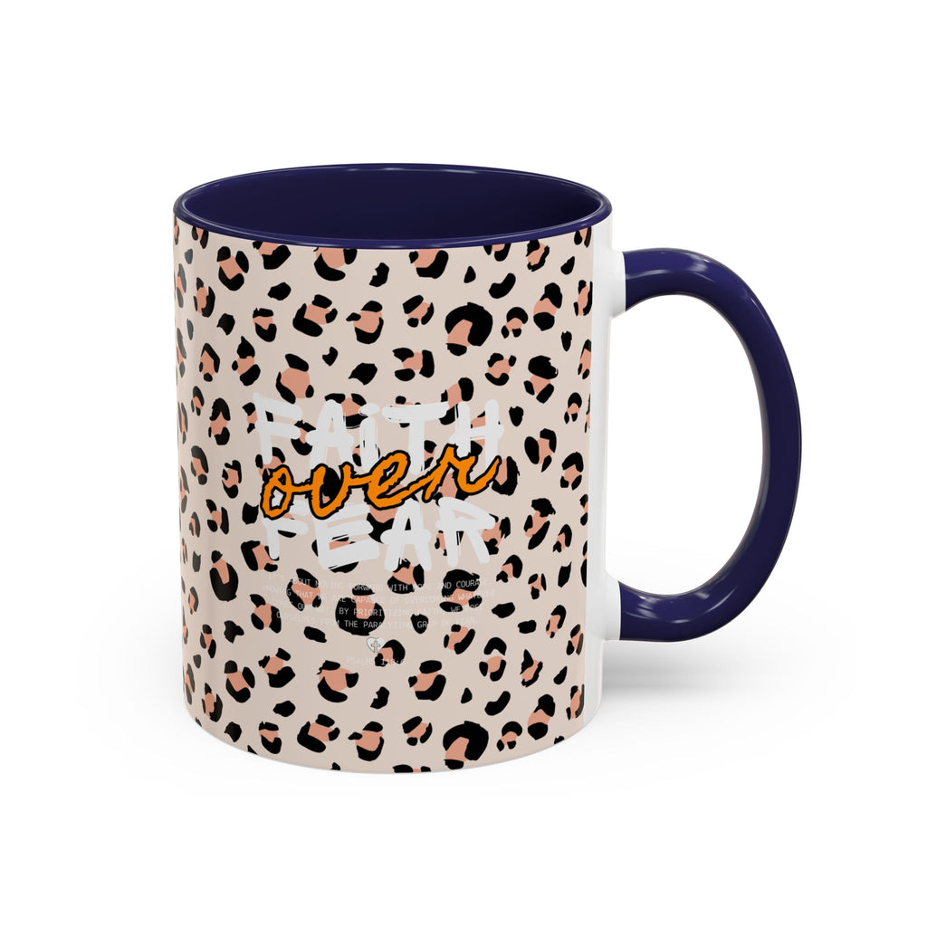 Leopard Print Accent Coffee Mug — Pink & Black Animal Pattern (11/15 oz)