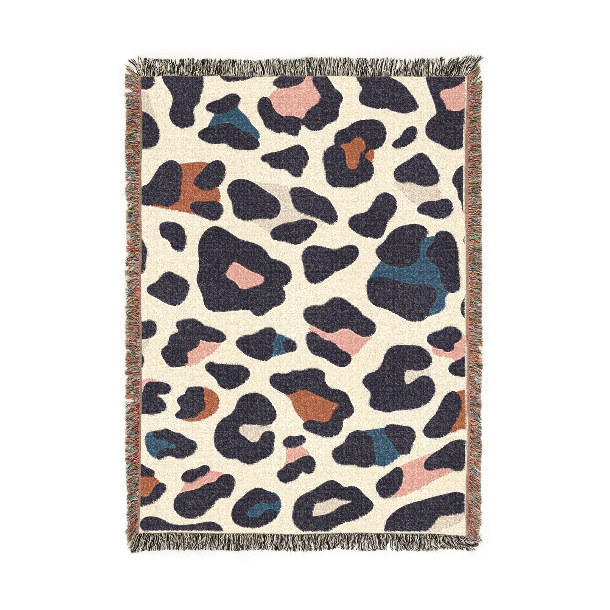 Leopard Print Woven Throw Blanket — Cozy Animal Print Home Decor