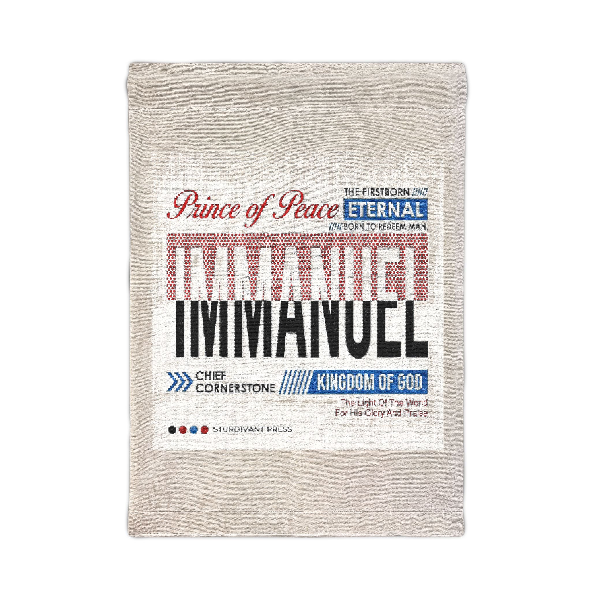 Immanuel Woven Wall Tapestry — Vintage Scripture Home Decor