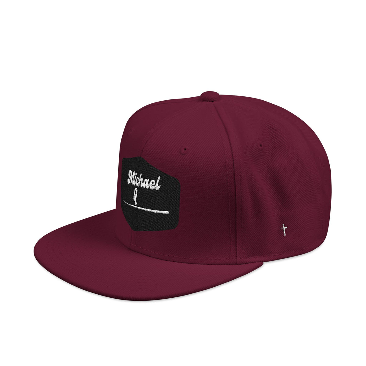 Embroidered 'Stoked' Snapback Hat — Black & Charcoal Skate Cap