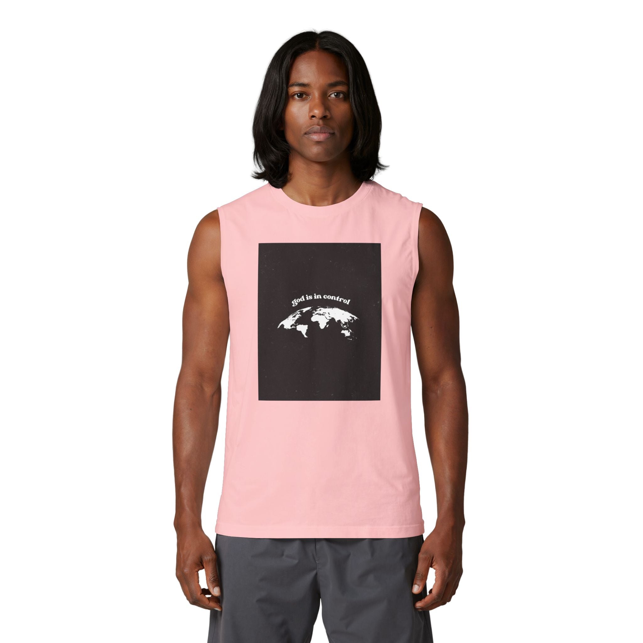 Muscle Tank — "Good News: Peace & Salvation" Graphic World Map Tee