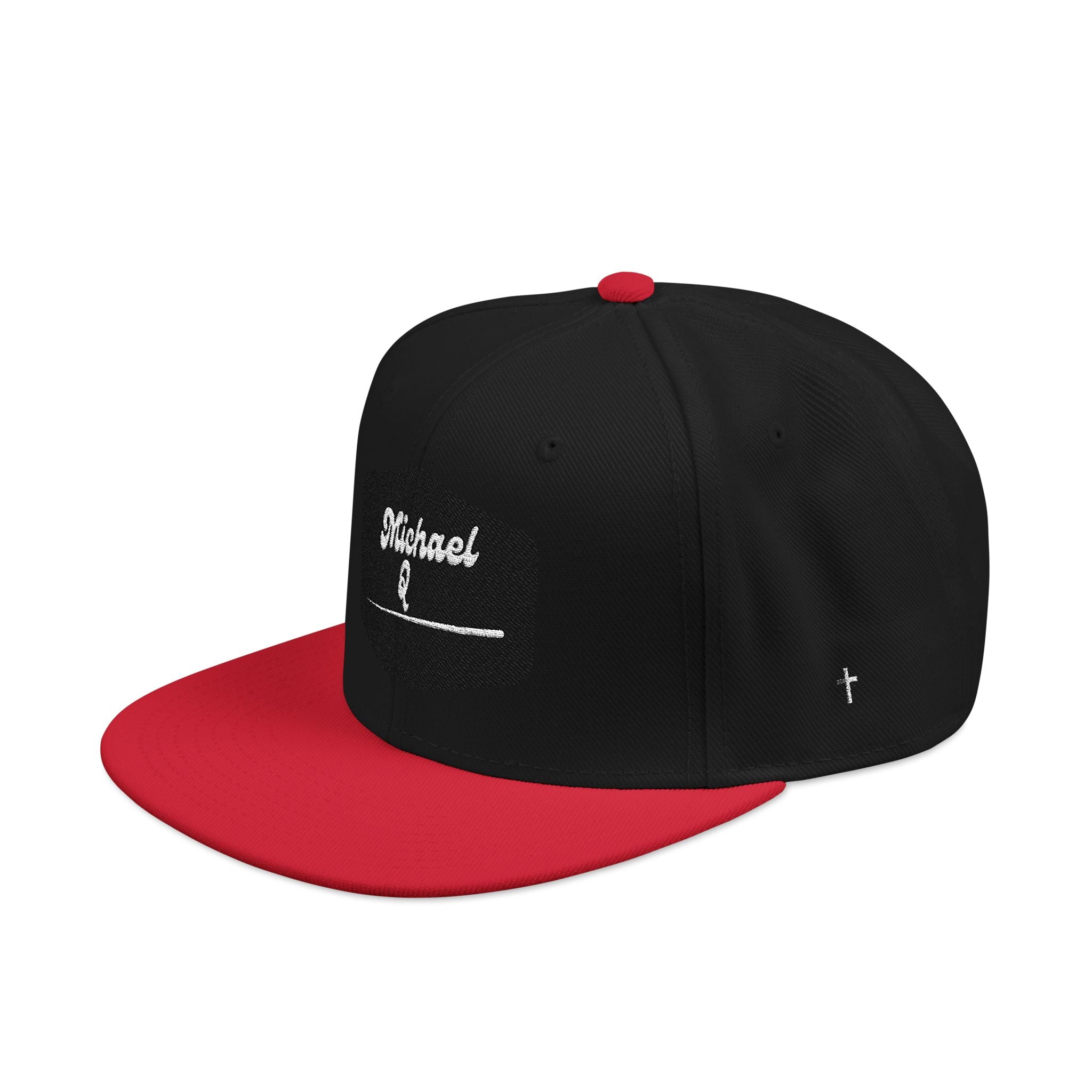 Embroidered 'Stoked' Snapback Hat — Black & Charcoal Skate Cap