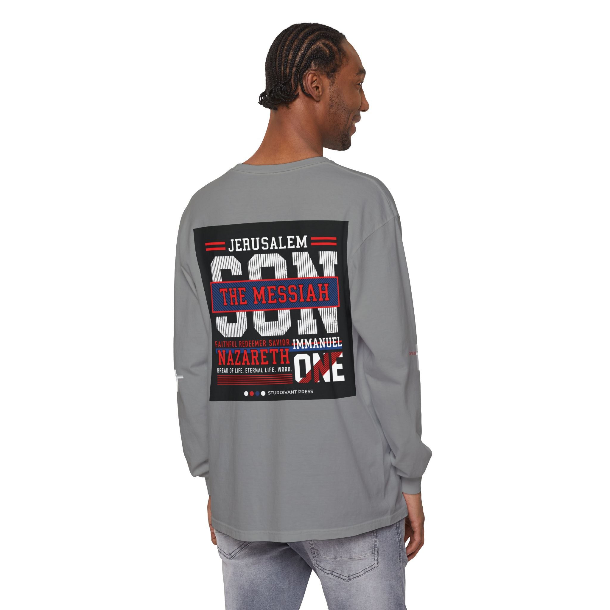 Christian Long Sleeve Tee — "The Messiah" Jerusalem Nazareth Design