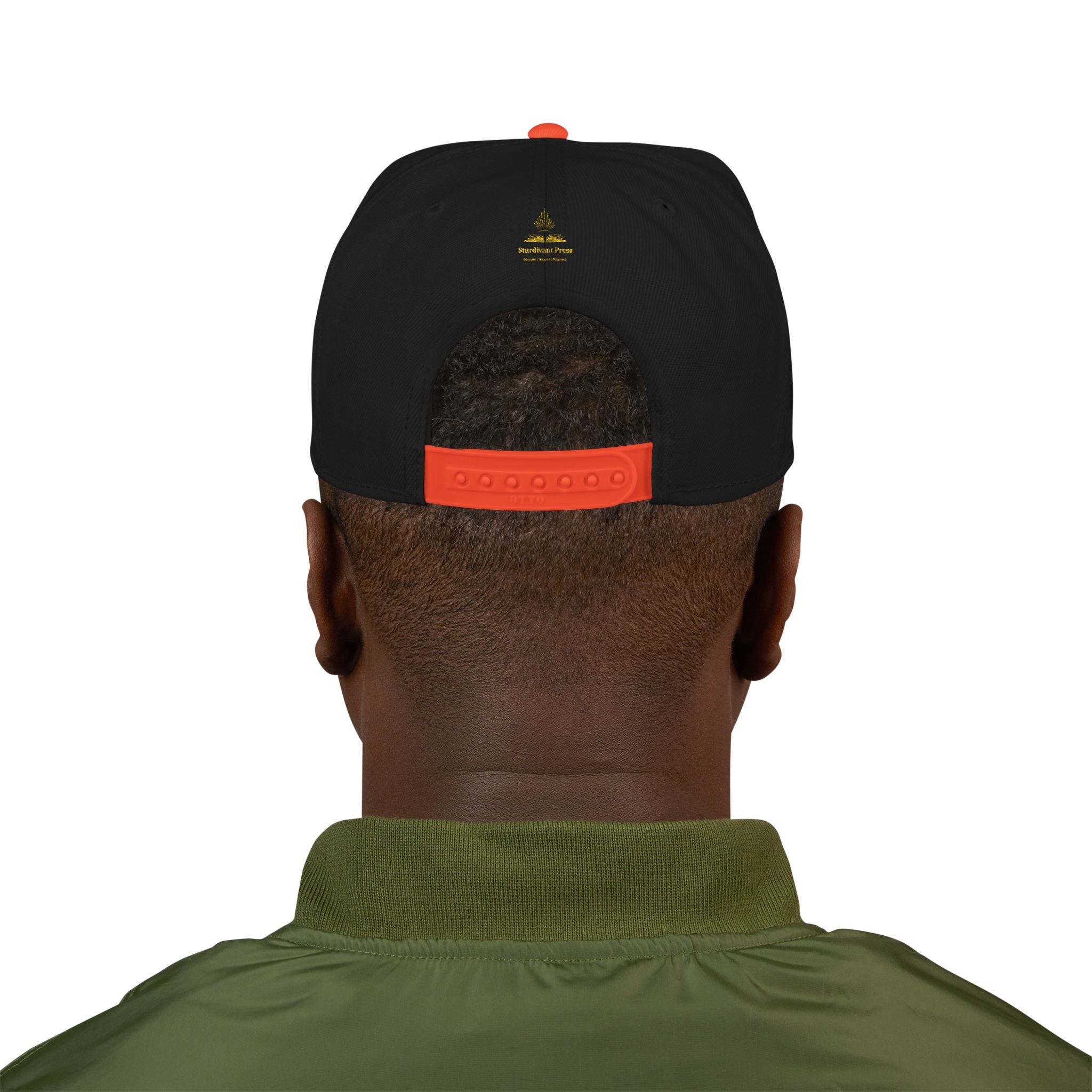 Embroidered 'Stoked' Snapback Hat — Black & Charcoal Skate Cap