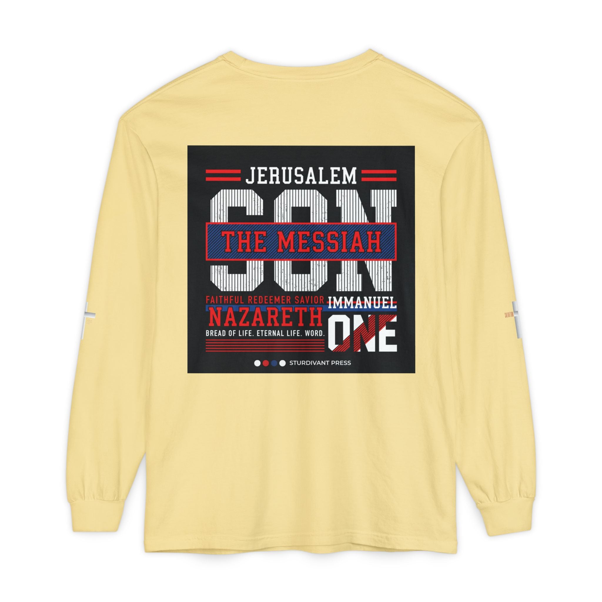 Christian Long Sleeve Tee — "The Messiah" Jerusalem Nazareth Design