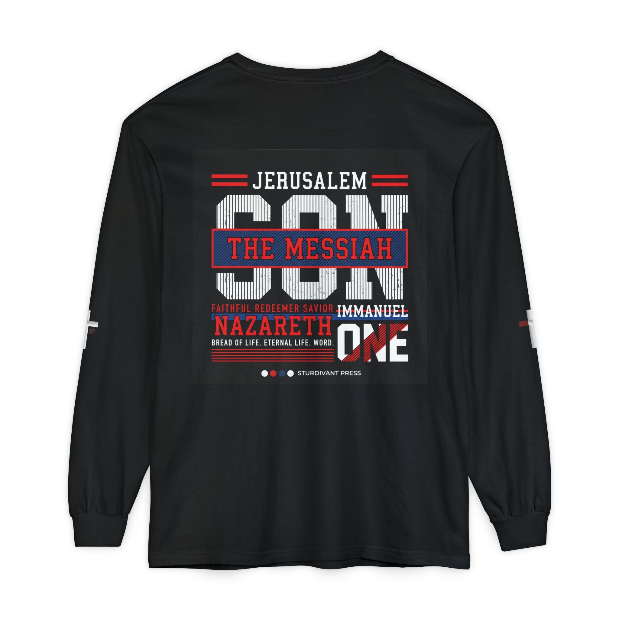 Christian Long Sleeve Tee — "The Messiah" Jerusalem Nazareth Design