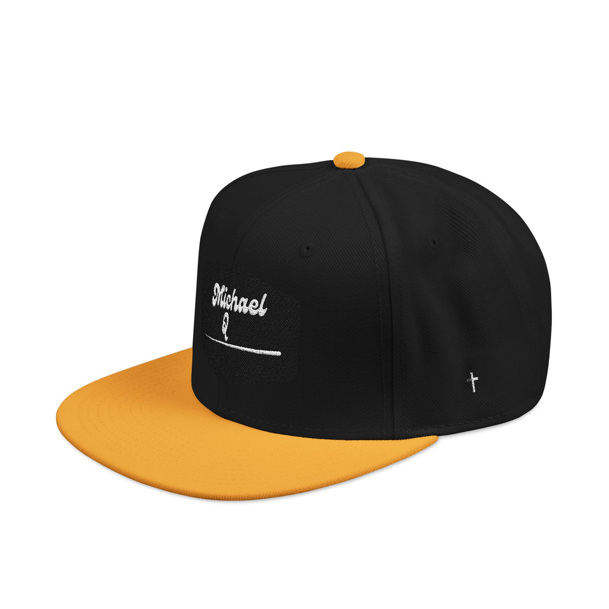 Embroidered 'Stoked' Snapback Hat — Black & Charcoal Skate Cap