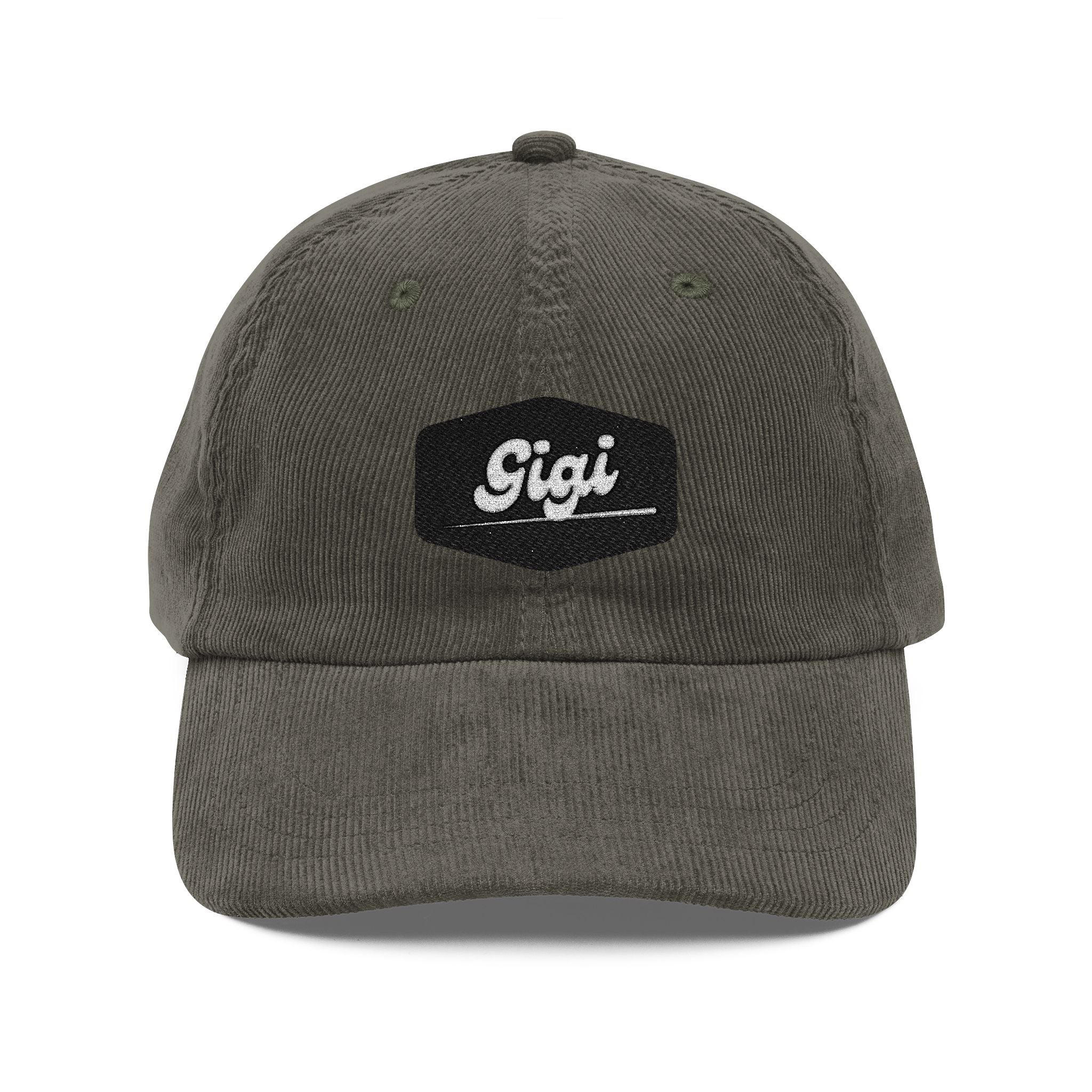 Corduroy Embroidered Cap — "Gigi" Vintage Baseball Hat