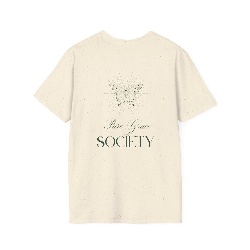 Butterfly Line Art T-Shirt — Minimal Sunburst Graphic