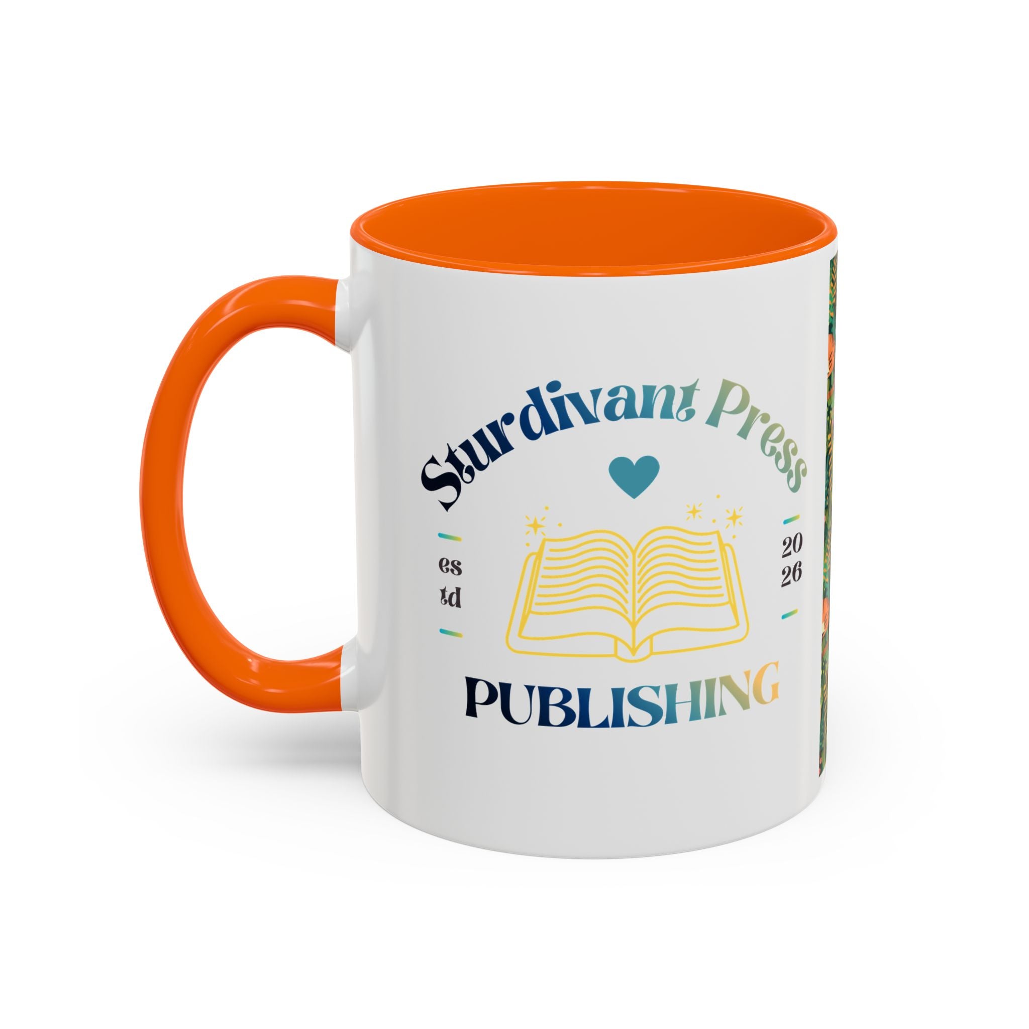 Tropical Jungle Animal Accent Coffee Mug — Colorful Parrot, Tiger & Leopard Pattern (11/15 oz)
