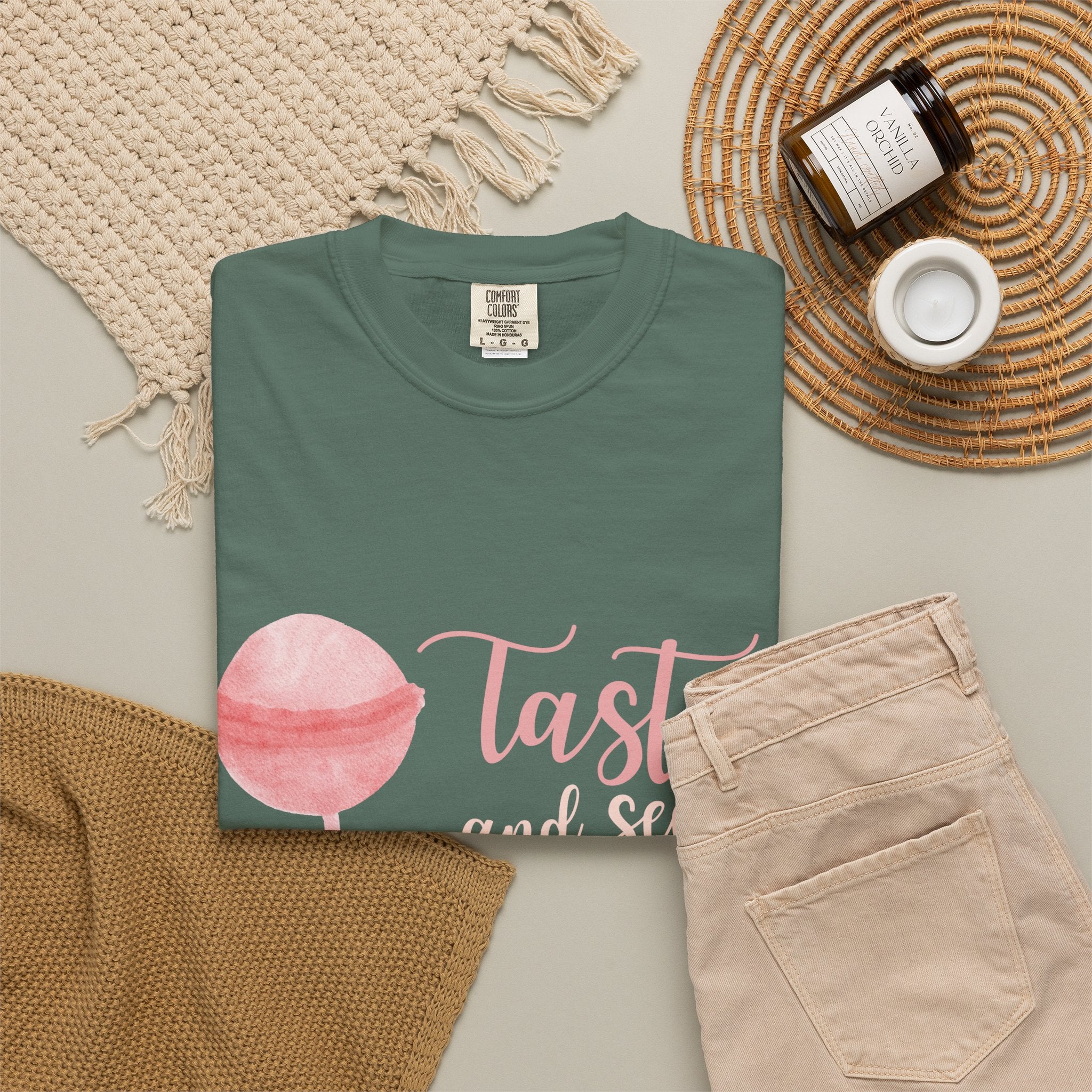 Christian Lollipop Tee — "Taste and See that the Lord is Good" Pink Faith T-Shirt