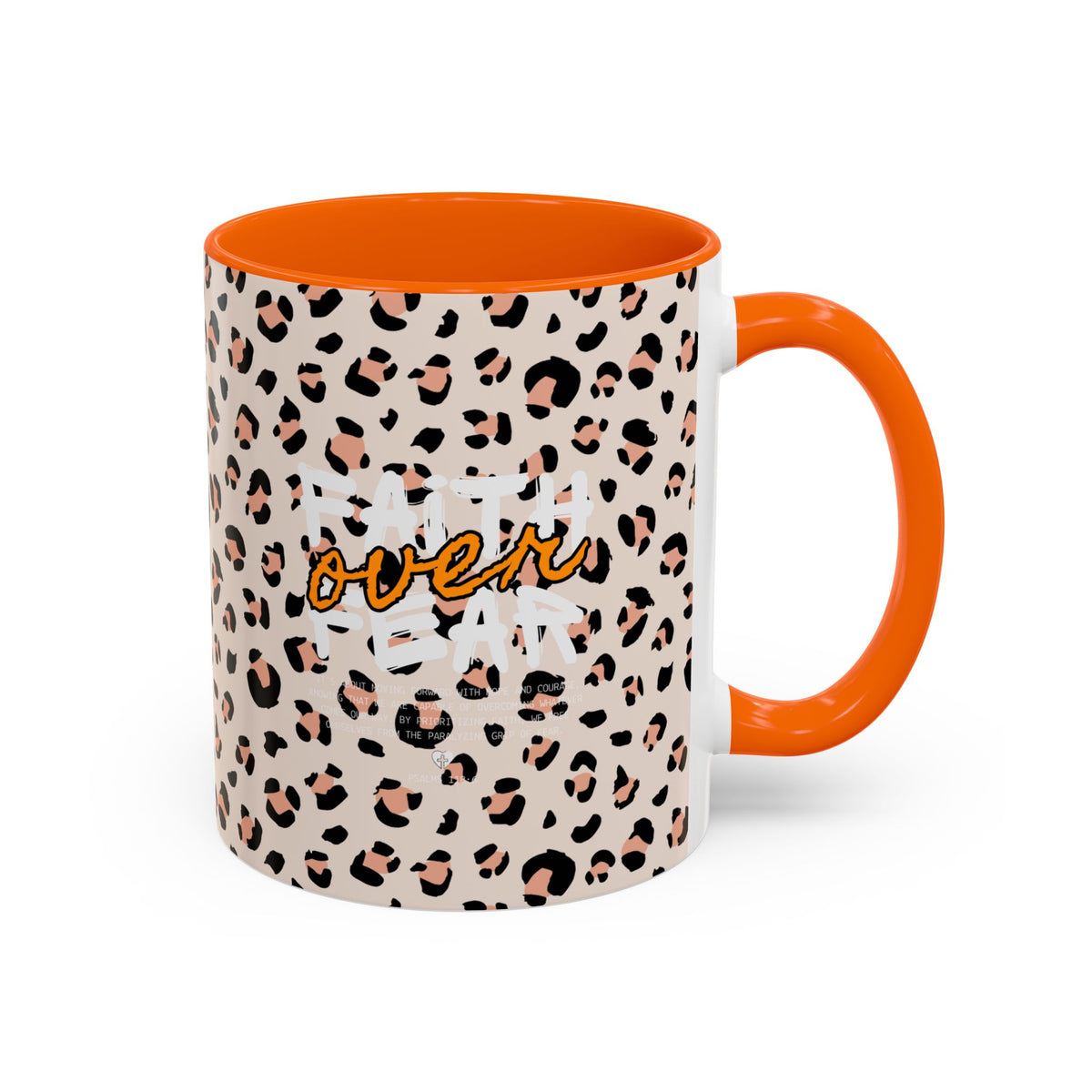 Leopard Print Accent Coffee Mug — Pink & Black Animal Pattern (11/15 oz)