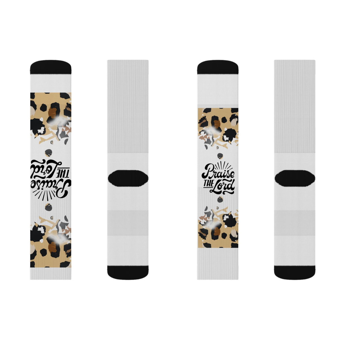 Leopard Floral 'Choose Kind' Sublimated Crew Socks