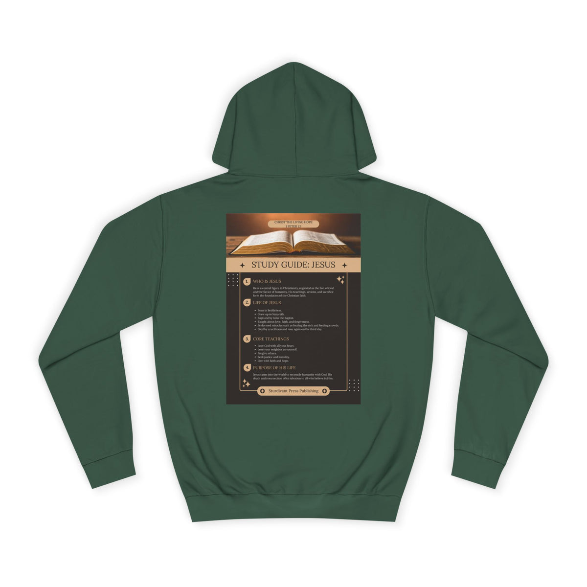 College Study Guide Hoodie — "Study Guide: Jesus" Inspirational Campus Pullover