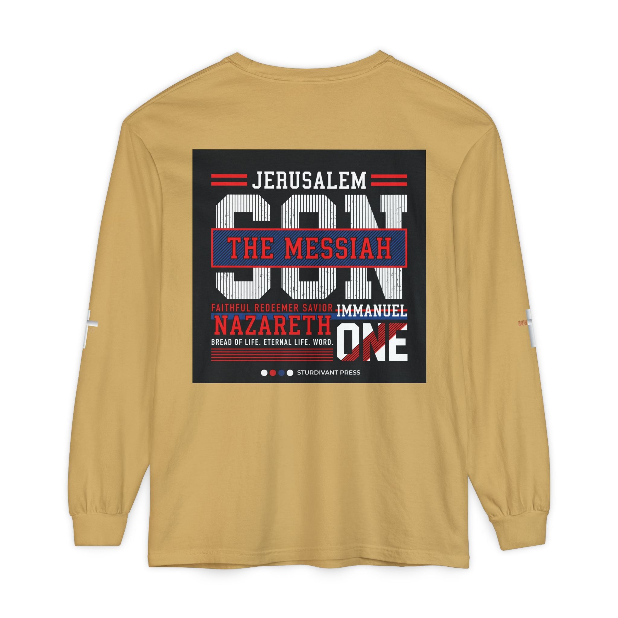 Christian Long Sleeve Tee — "The Messiah" Jerusalem Nazareth Design