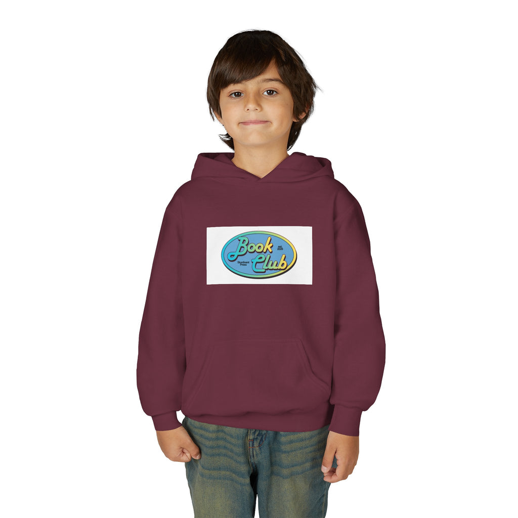 Youth Hoodie — 'Book Club' Front Logo & 'Grow In Peace' Botanical Back Graphic