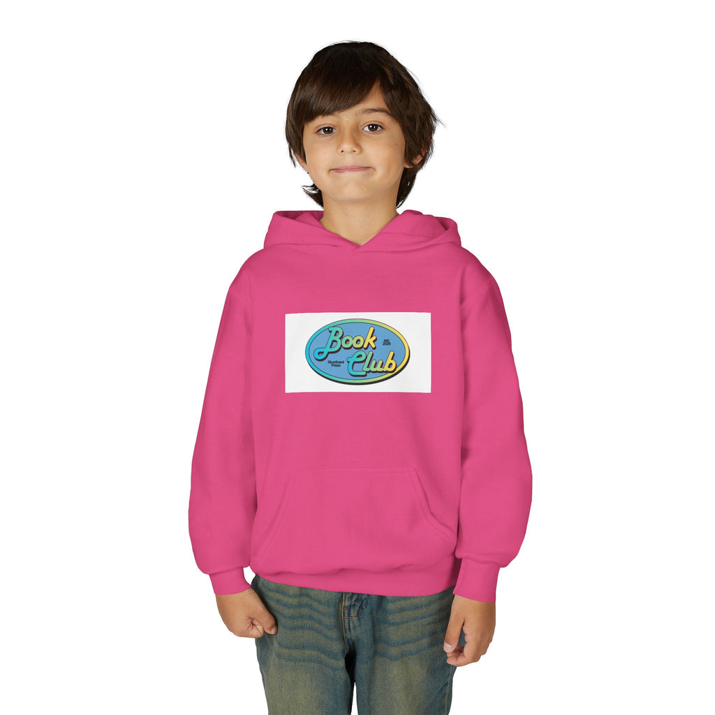 Youth Hoodie — 'Book Club' Front Logo & 'Grow In Peace' Botanical Back Graphic