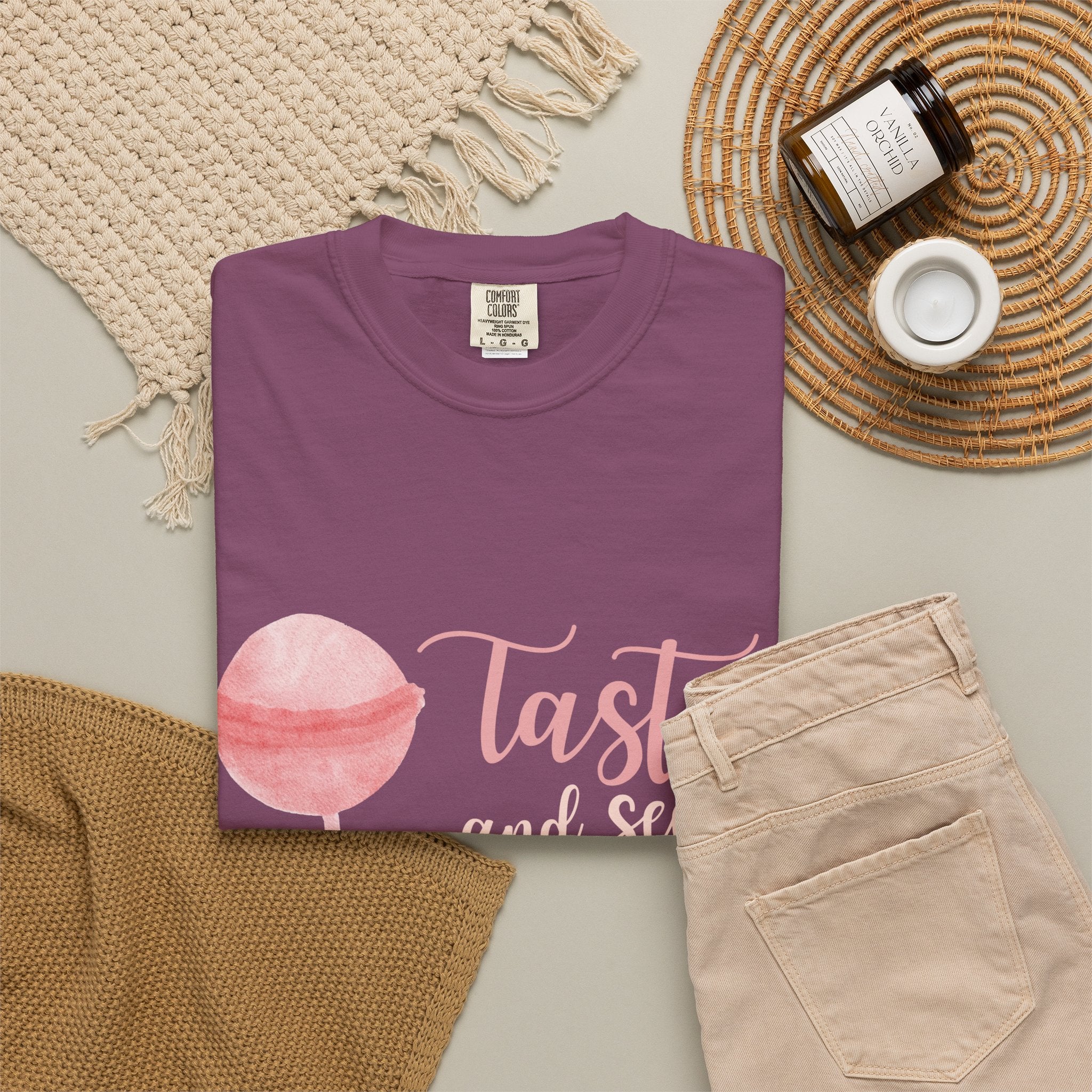 Christian Lollipop Tee — "Taste and See that the Lord is Good" Pink Faith T-Shirt