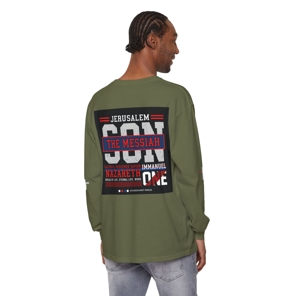 Christian Long Sleeve Tee — "The Messiah" Jerusalem Nazareth Design