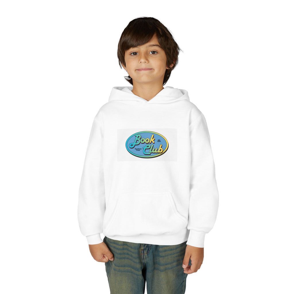 Youth Hoodie — 'Book Club' Front Logo & 'Grow In Peace' Botanical Back Graphic