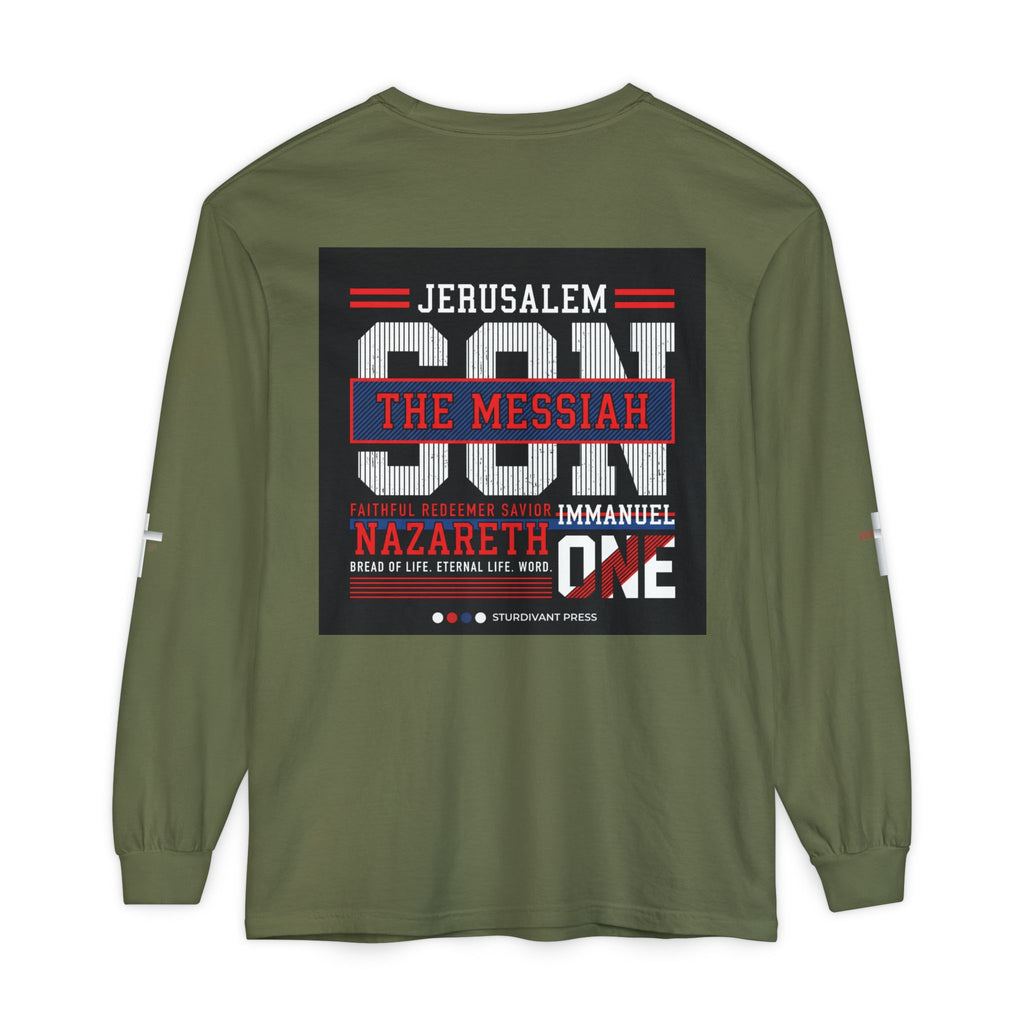 Christian Long Sleeve Tee — "The Messiah" Jerusalem Nazareth Design