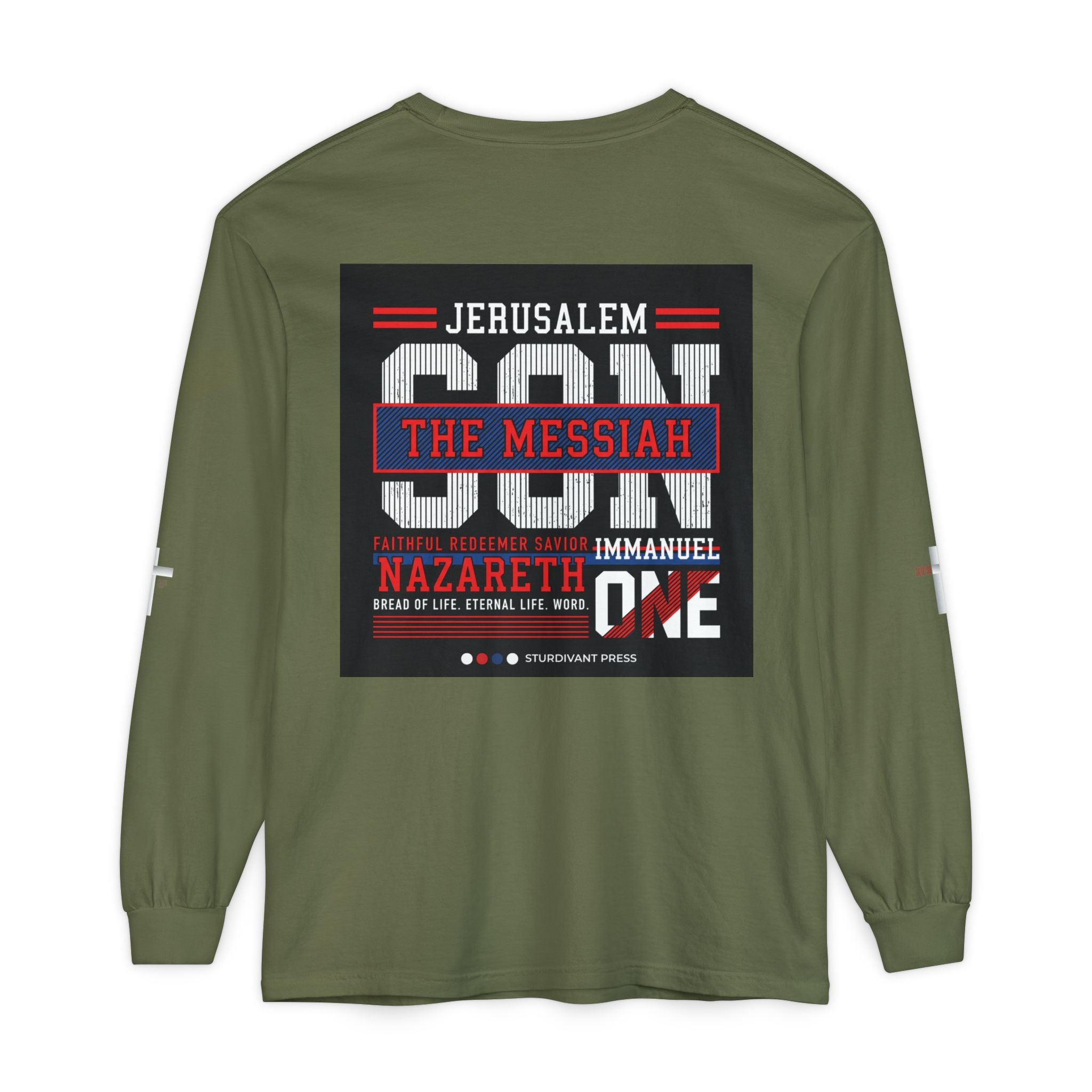 Christian Long Sleeve Tee — "The Messiah" Jerusalem Nazareth Design