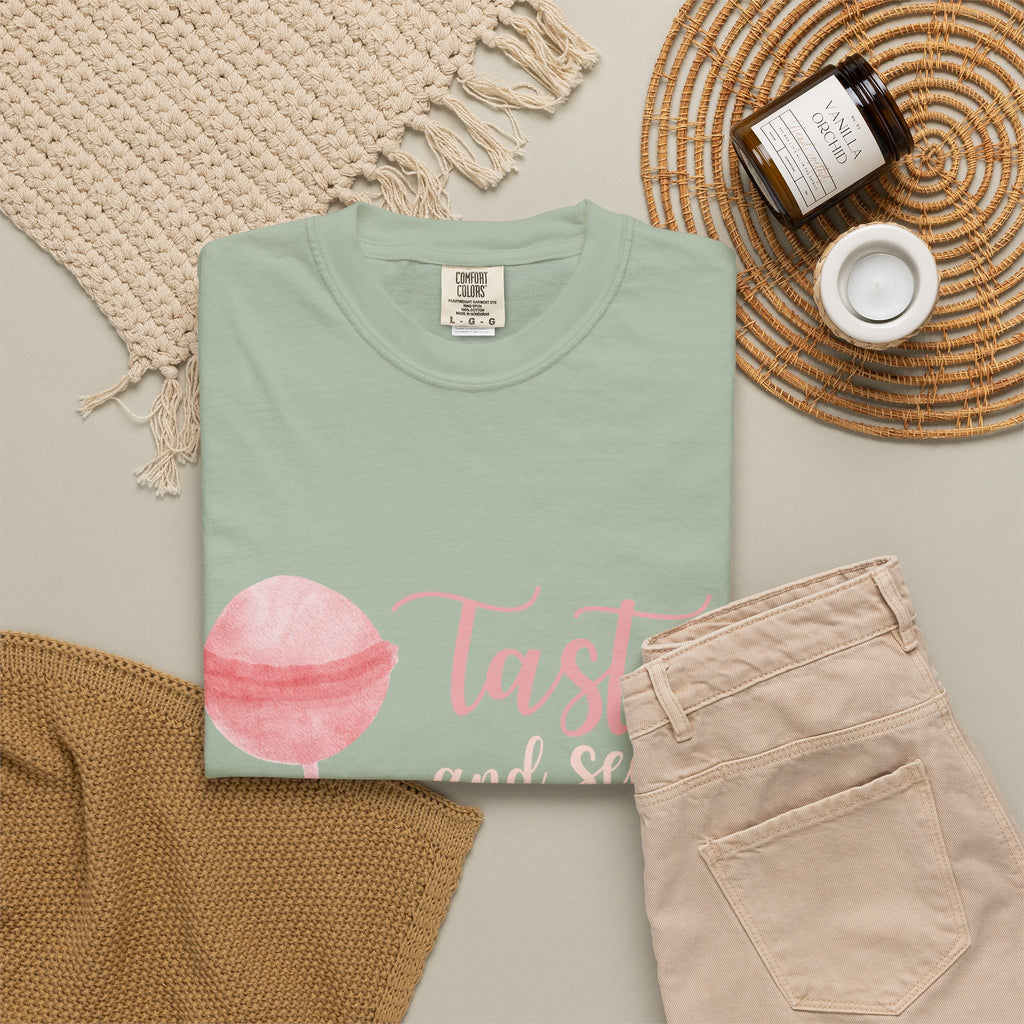 Christian Lollipop Tee — "Taste and See that the Lord is Good" Pink Faith T-Shirt