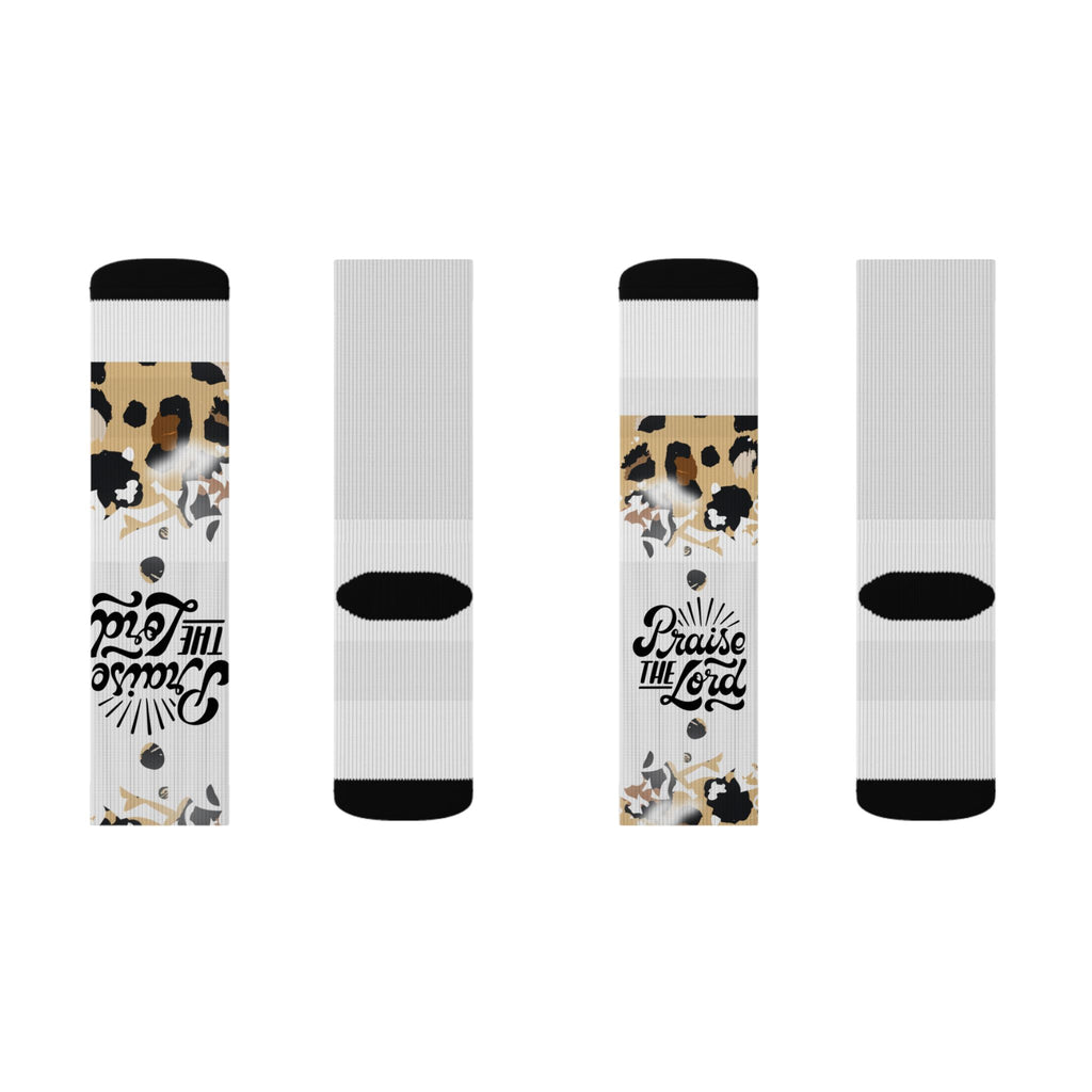 Leopard Floral 'Choose Kind' Sublimated Crew Socks