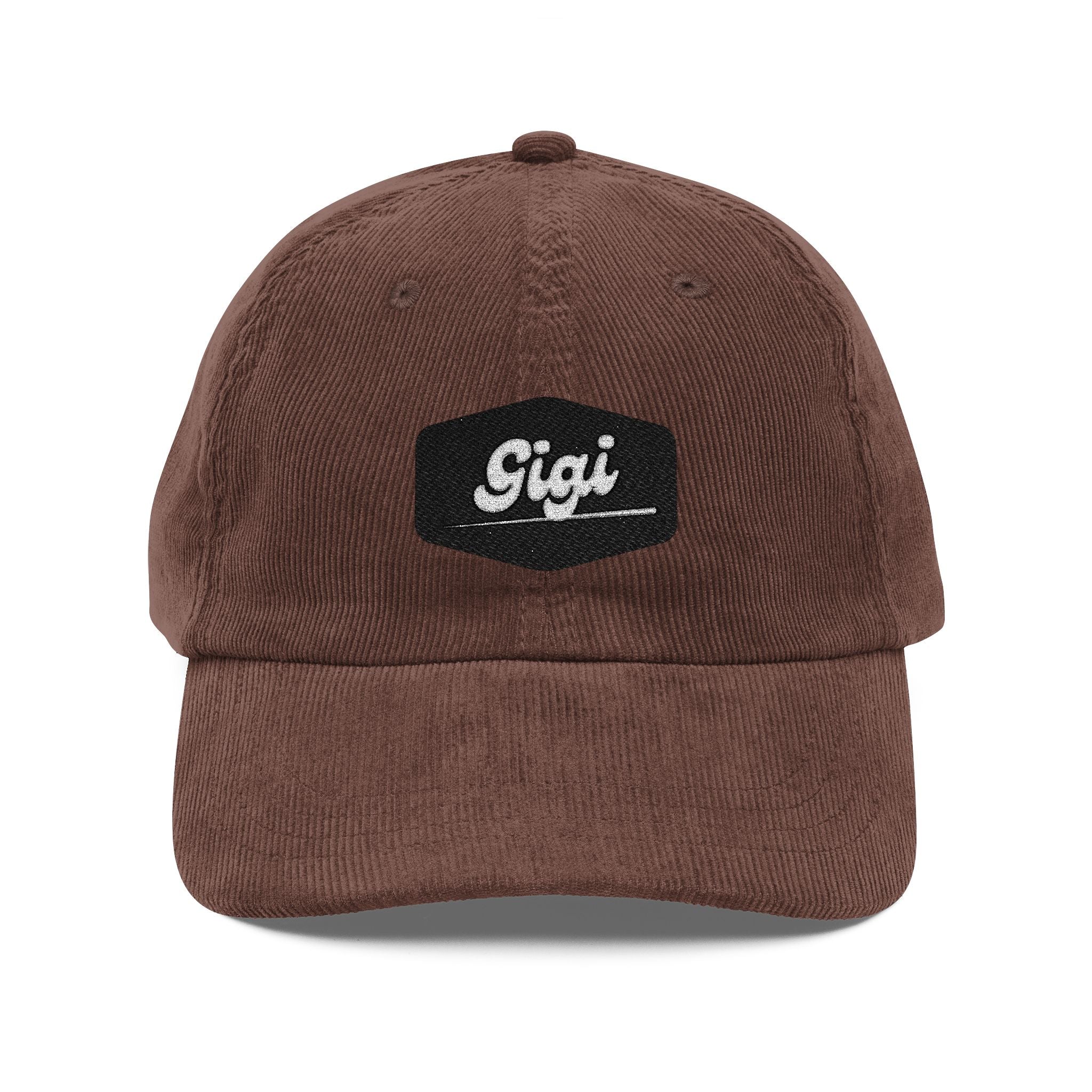 Corduroy Embroidered Cap — "Gigi" Vintage Baseball Hat