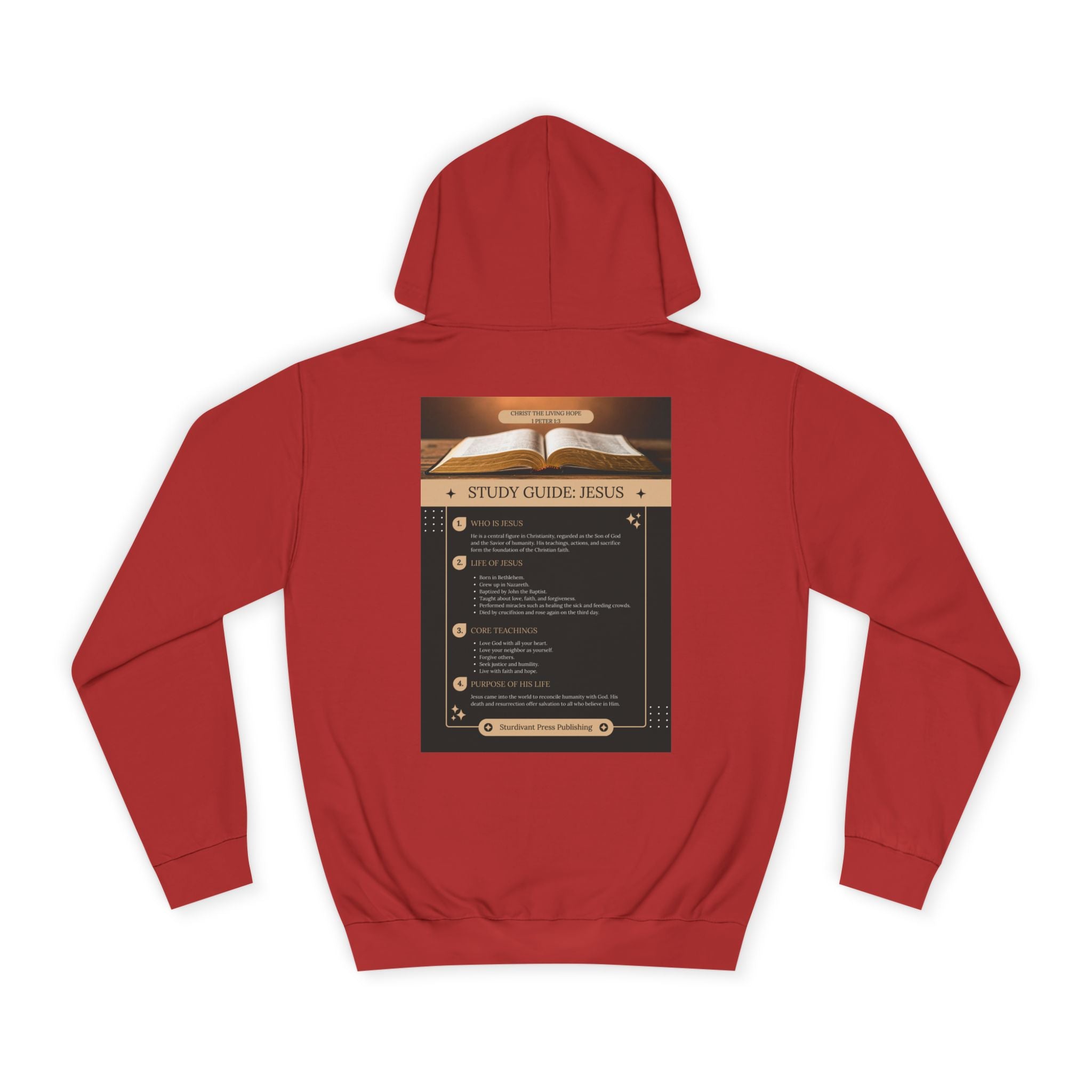 College Study Guide Hoodie — "Study Guide: Jesus" Inspirational Campus Pullover
