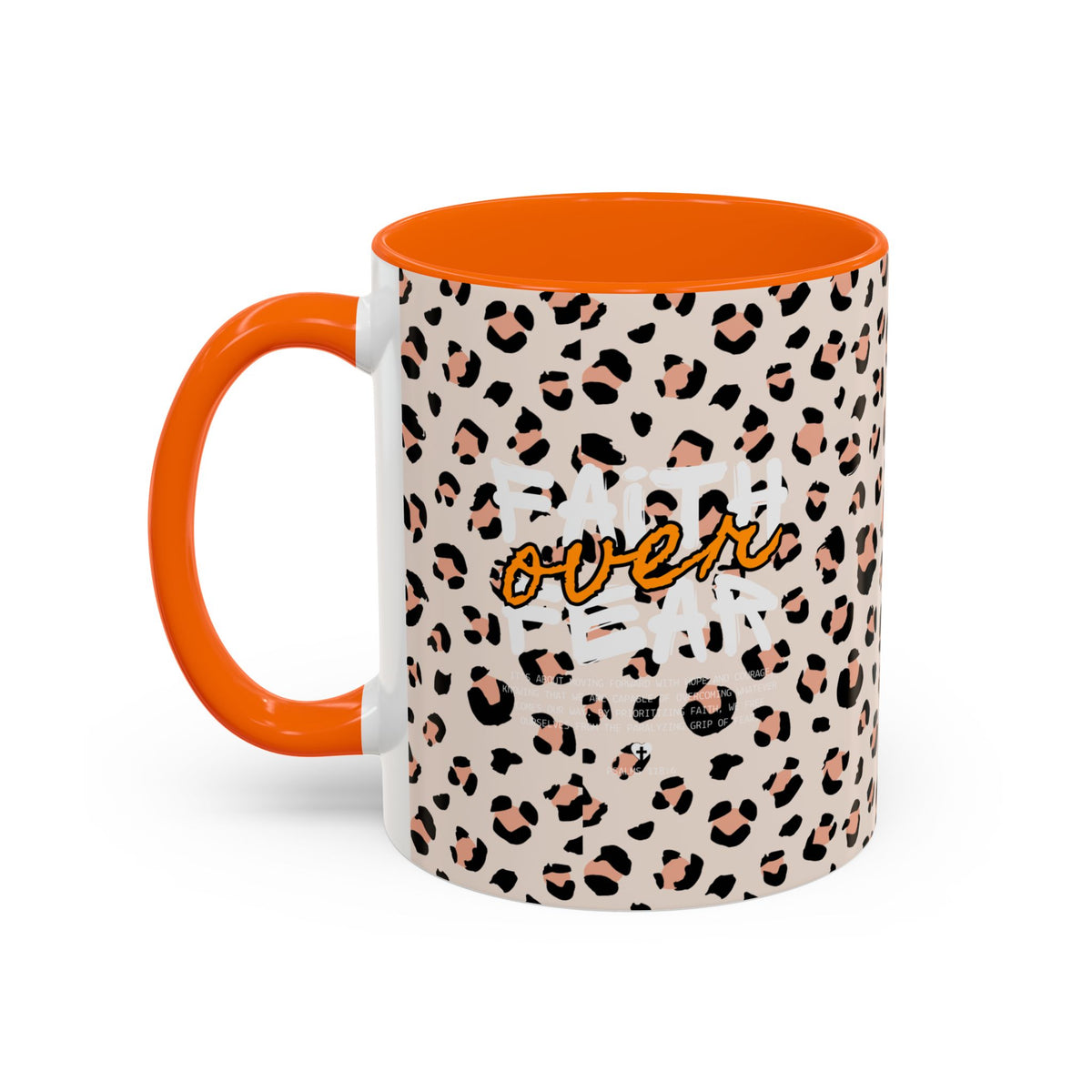 Leopard Print Accent Coffee Mug — Pink & Black Animal Pattern (11/15 oz)