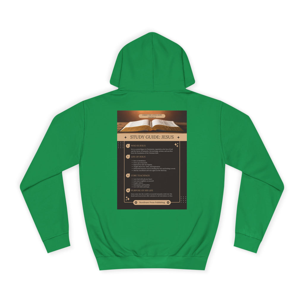 College Study Guide Hoodie — "Study Guide: Jesus" Inspirational Campus Pullover
