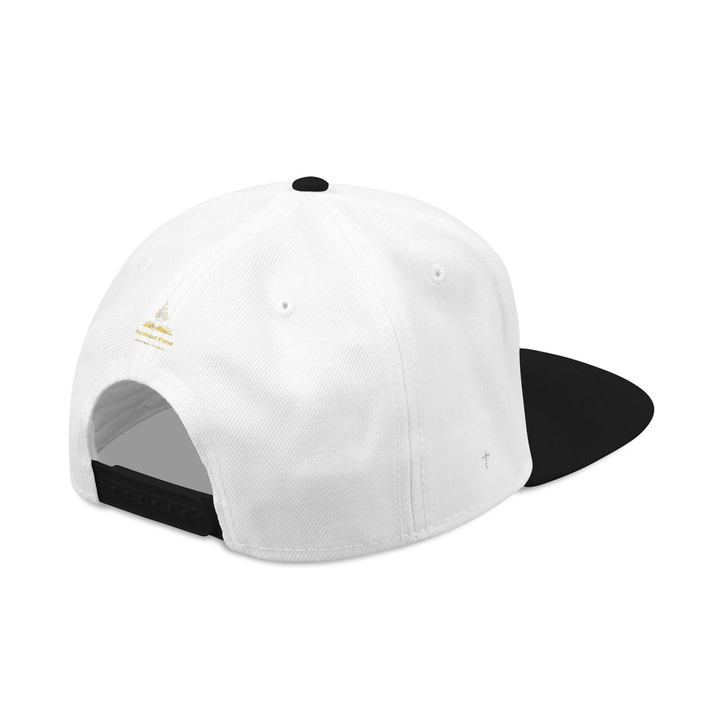 Embroidered 'Stoked' Snapback Hat — Black & Charcoal Skate Cap