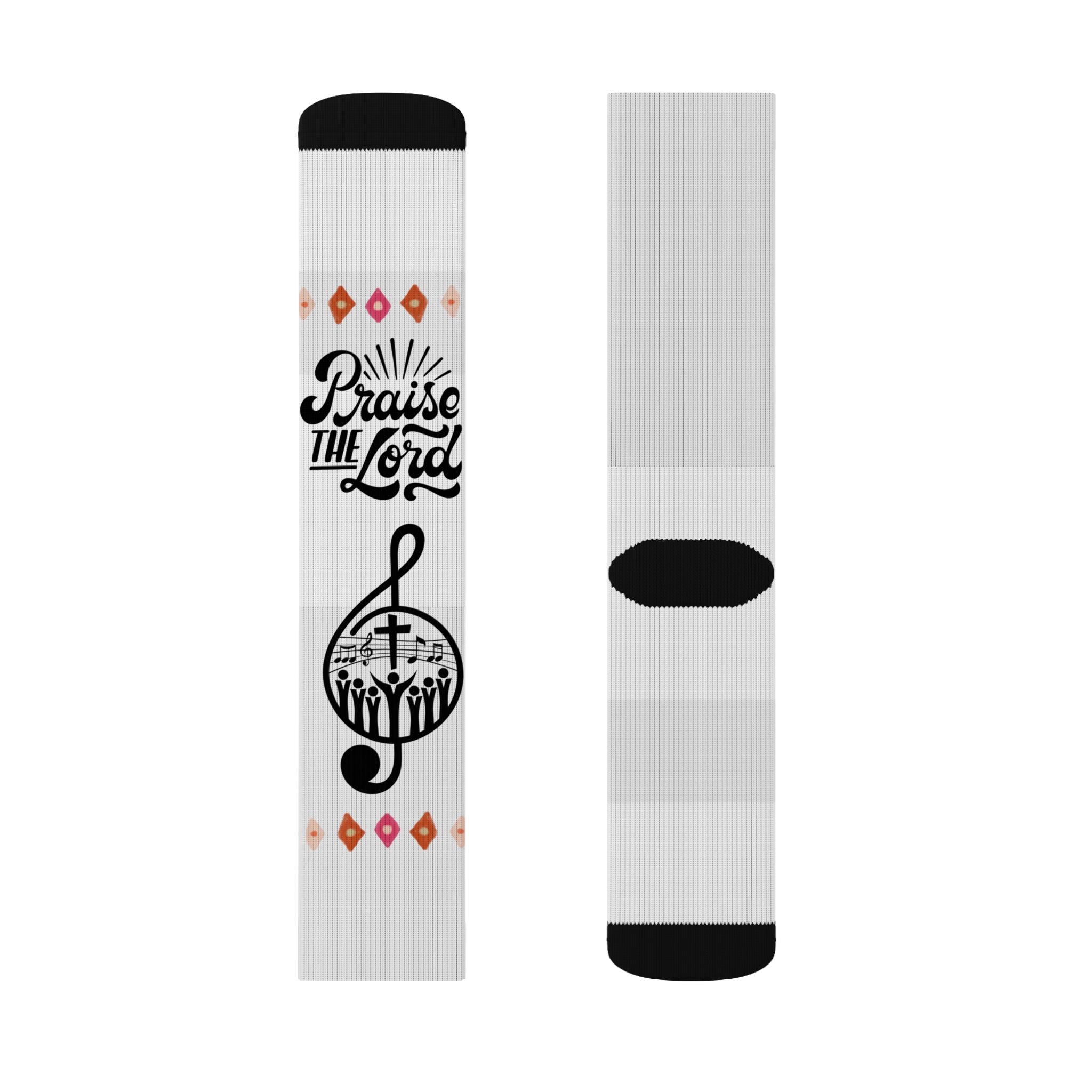Music Notes Sublimation Crew Socks – 'Music Is My Escape' Graphic Socks