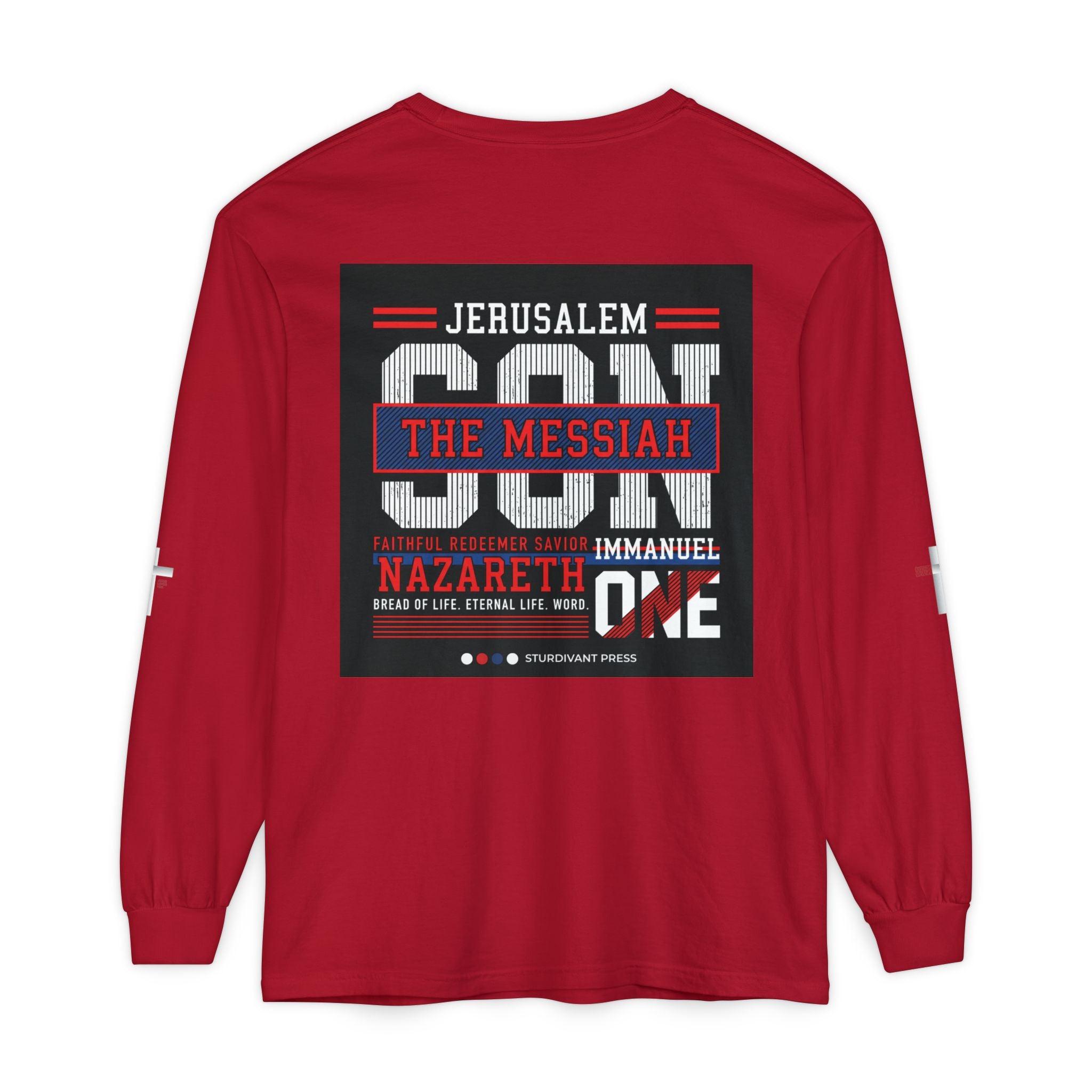 Christian Long Sleeve Tee — "The Messiah" Jerusalem Nazareth Design