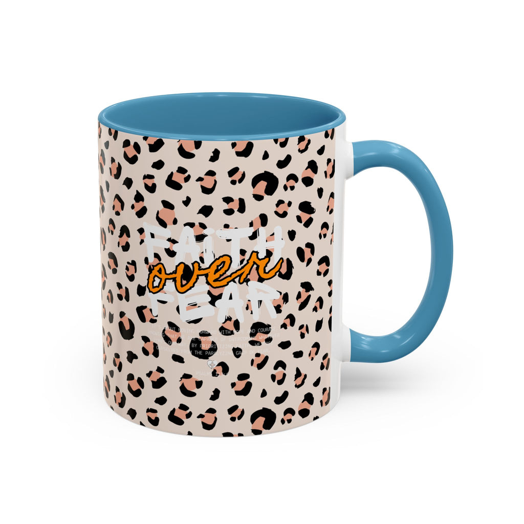 Leopard Print Accent Coffee Mug — Pink & Black Animal Pattern (11/15 oz)