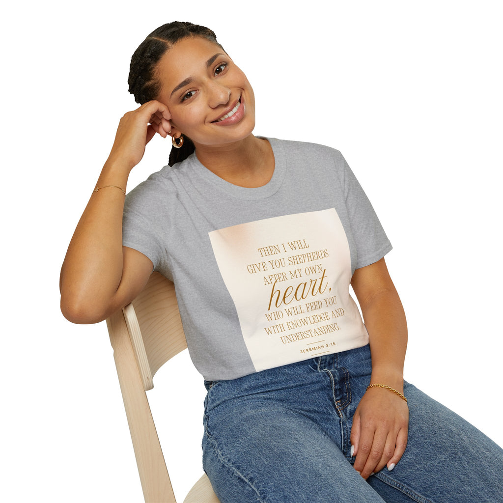 Christian Scripture T‑Shirt — “Then I Will Give You Shepherds After My Own Heart” Inspirational Tee