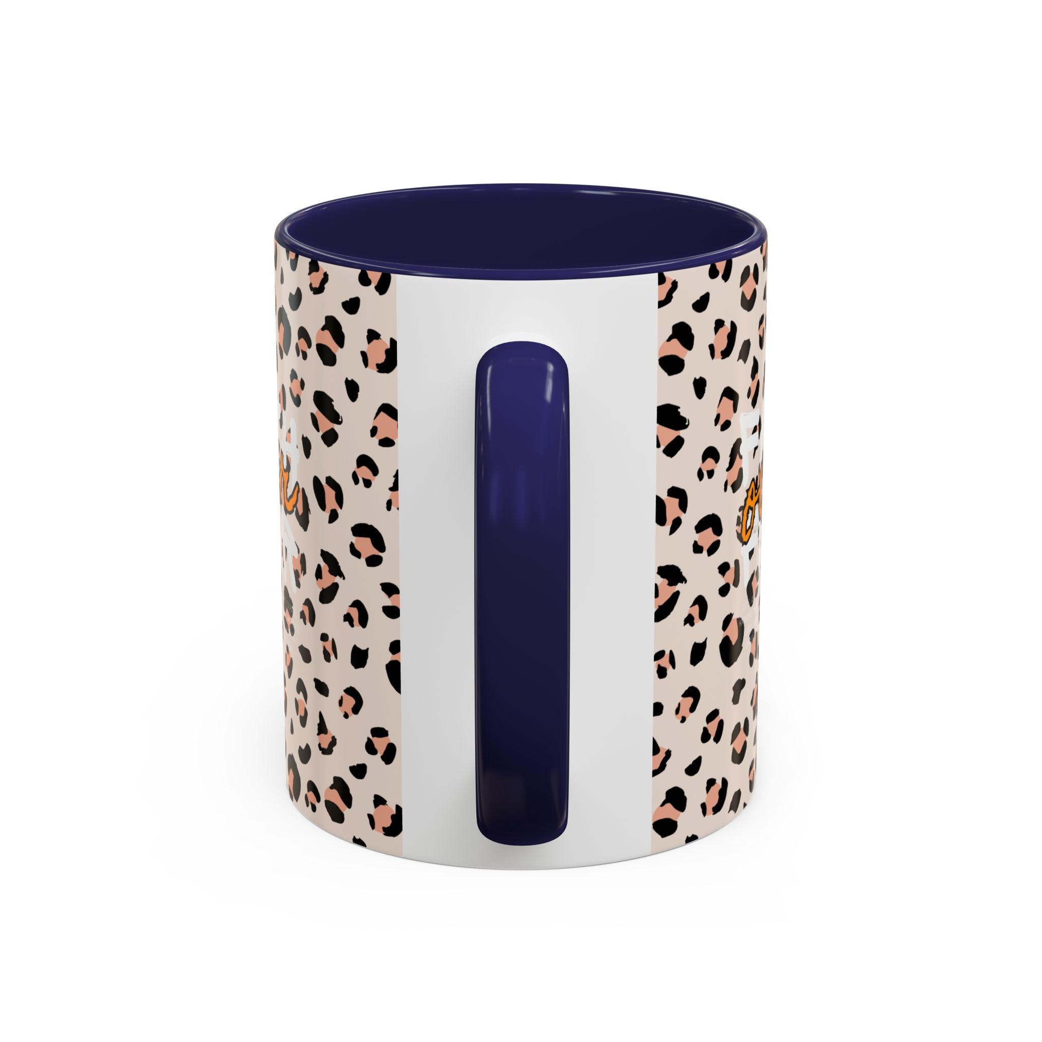 Leopard Print Accent Coffee Mug — Pink & Black Animal Pattern (11/15 oz)