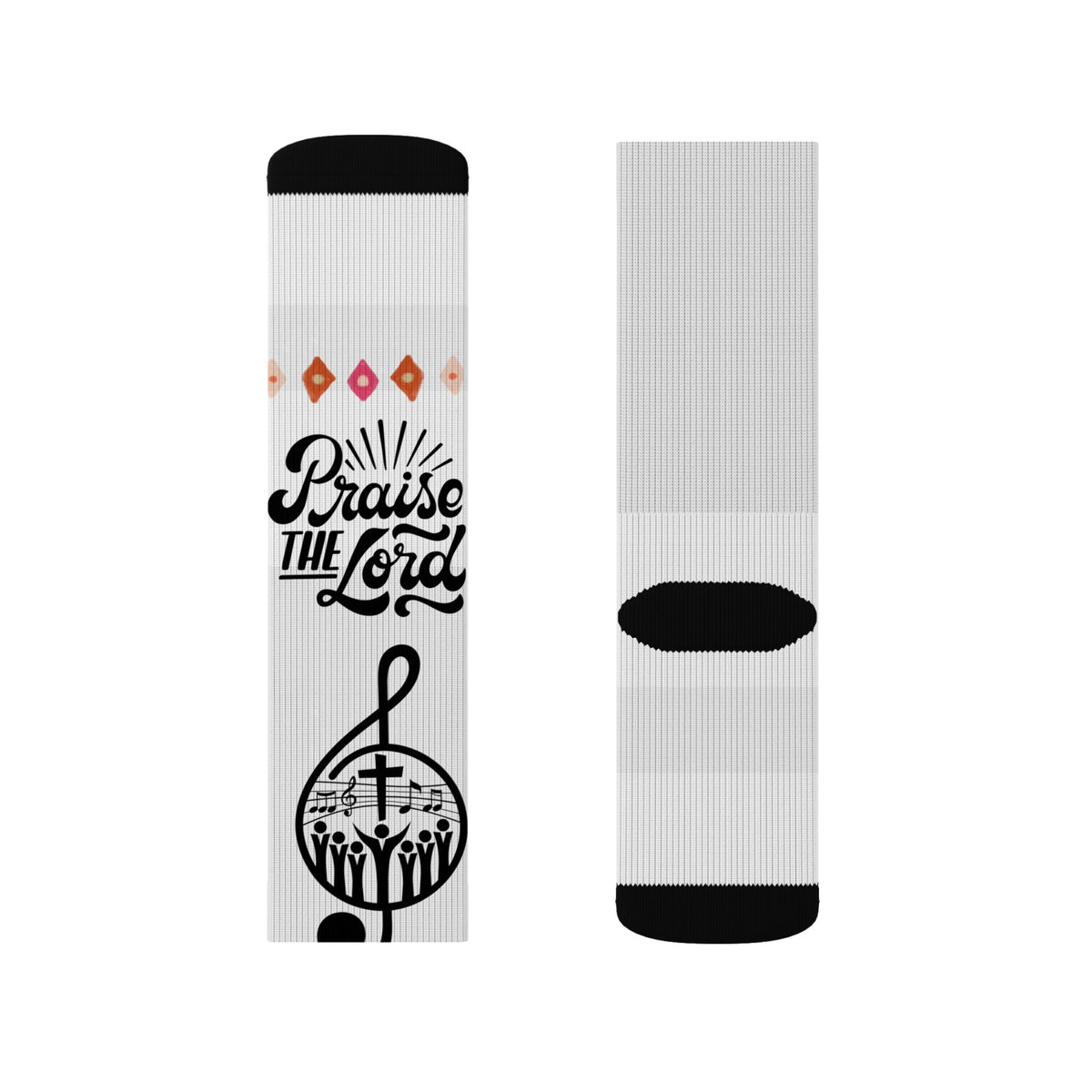 Music Notes Sublimation Crew Socks – 'Music Is My Escape' Graphic Socks