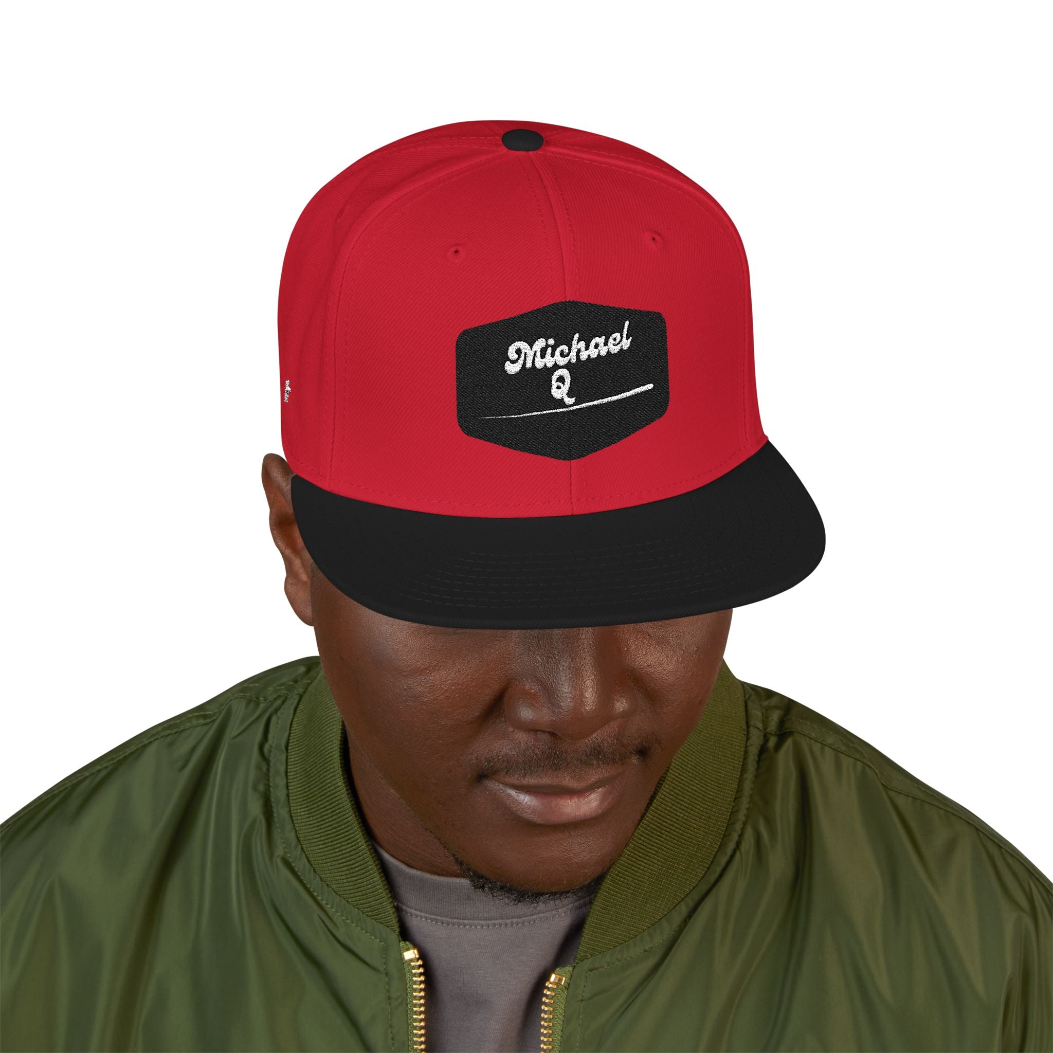 Embroidered 'Stoked' Snapback Hat — Black & Charcoal Skate Cap