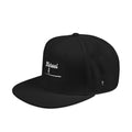 Embroidered 'Stoked' Snapback Hat — Black & Charcoal Skate Cap