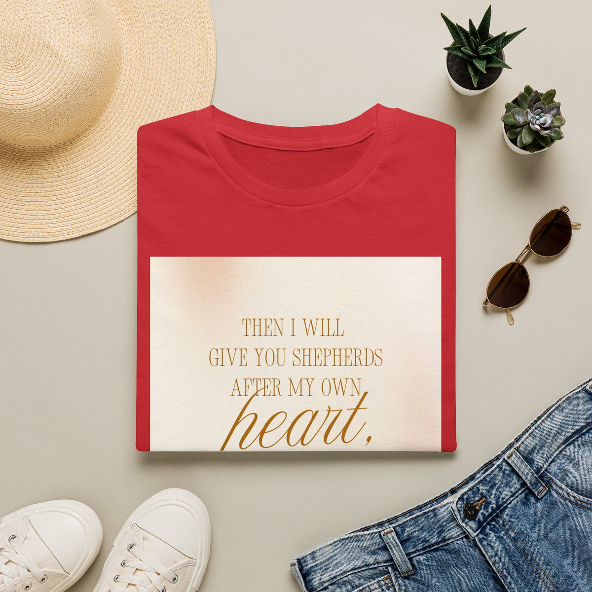 Christian Scripture T‑Shirt — “Then I Will Give You Shepherds After My Own Heart” Inspirational Tee