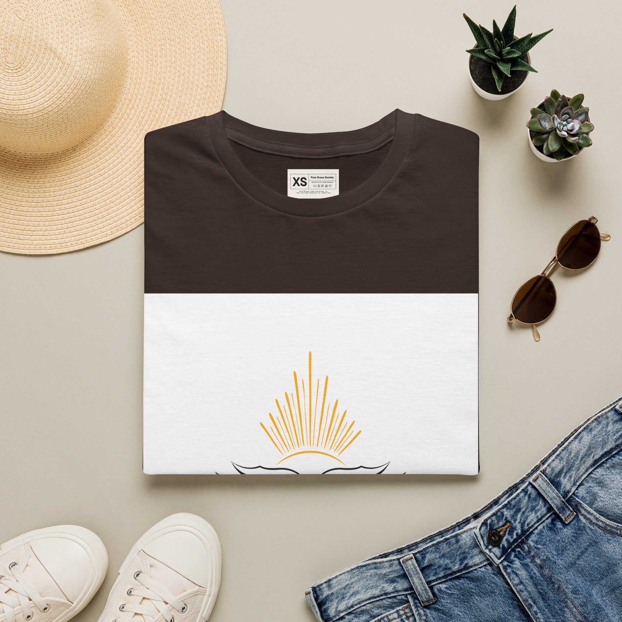 Minimal Lighthouse Logo T-Shirt — Coastal Nautical Graphic Tee