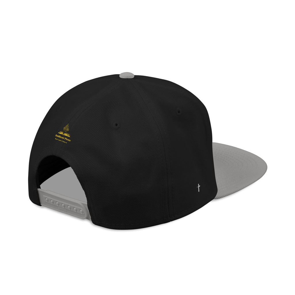 Embroidered 'Stoked' Snapback Hat — Black & Charcoal Skate Cap